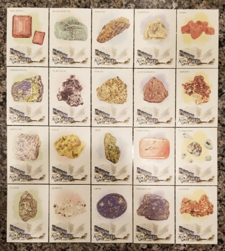 2020 Topps Allen and Ginter Digging Deep Complete Insert Set (20) Mining