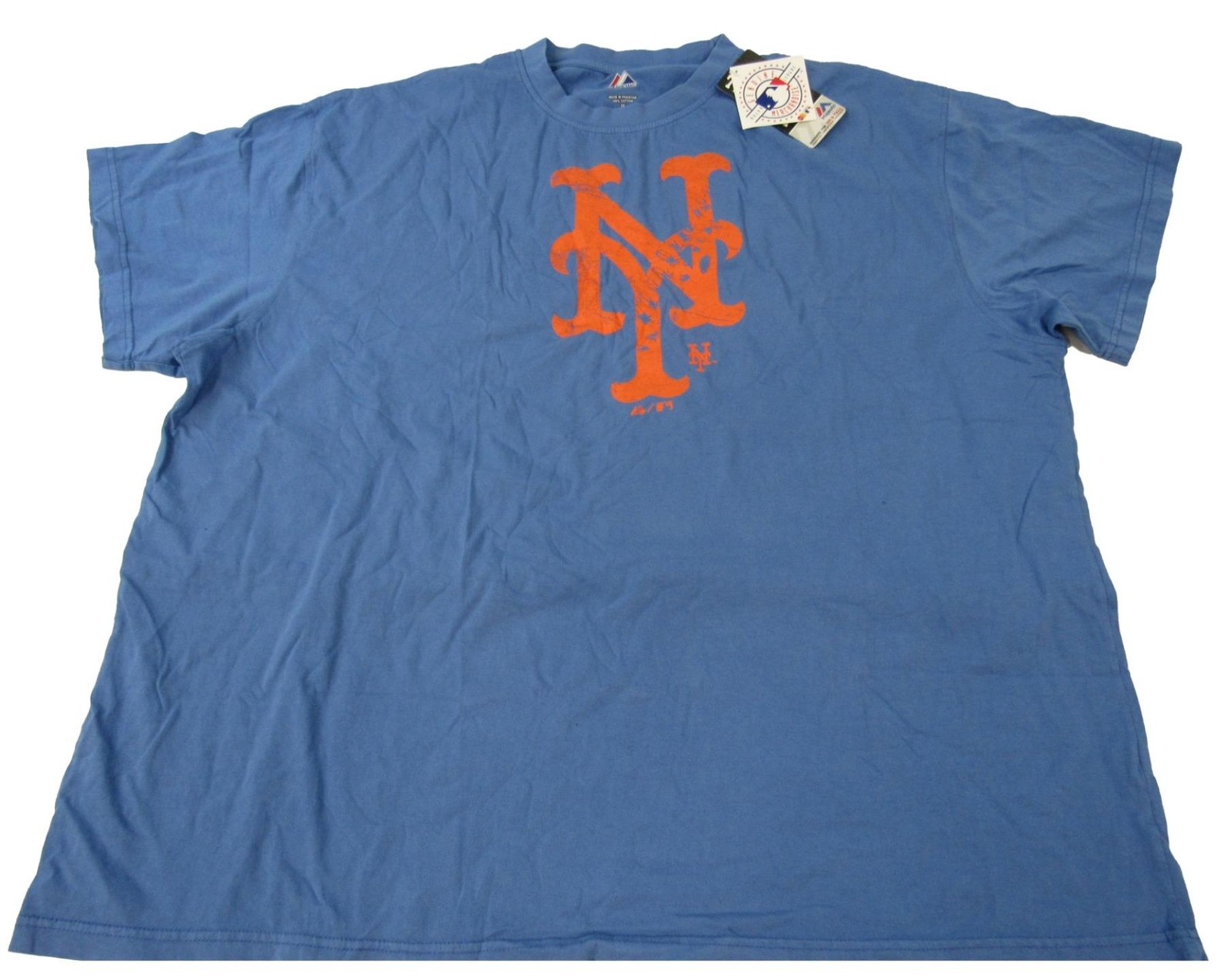 New York Mets Mens Big & Tall Sizes 3XL-4XL-5XL Majestic Distressed Blue Shirt