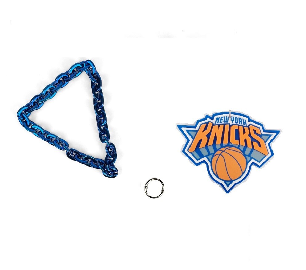 New NBA NEW YORK KNICKS BIG BLUE Fan Chain Necklace 3D Foam