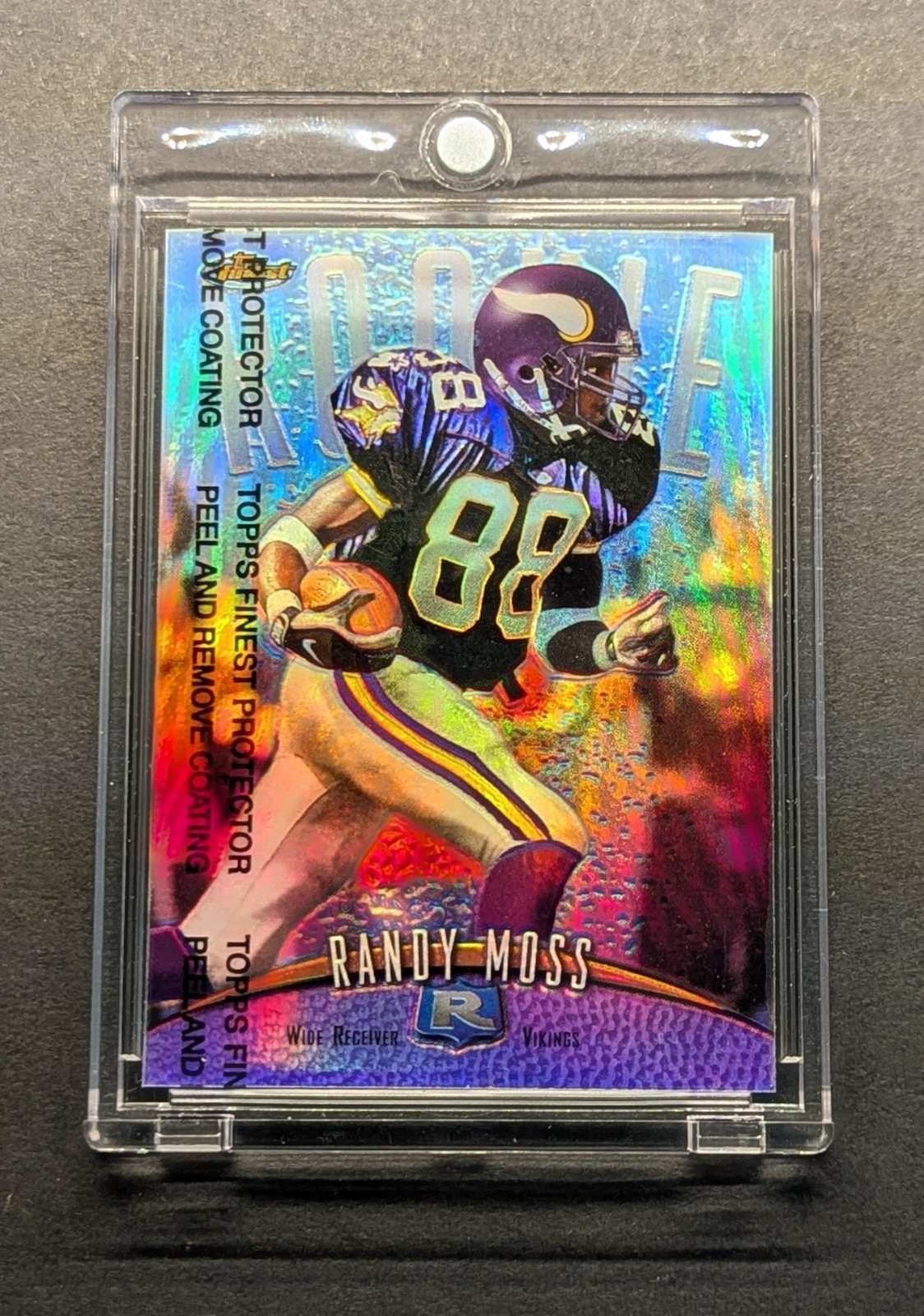 RANDY MOSS Rookie 1998 Topps Finest Refractor w/ Protective Peel SP RC