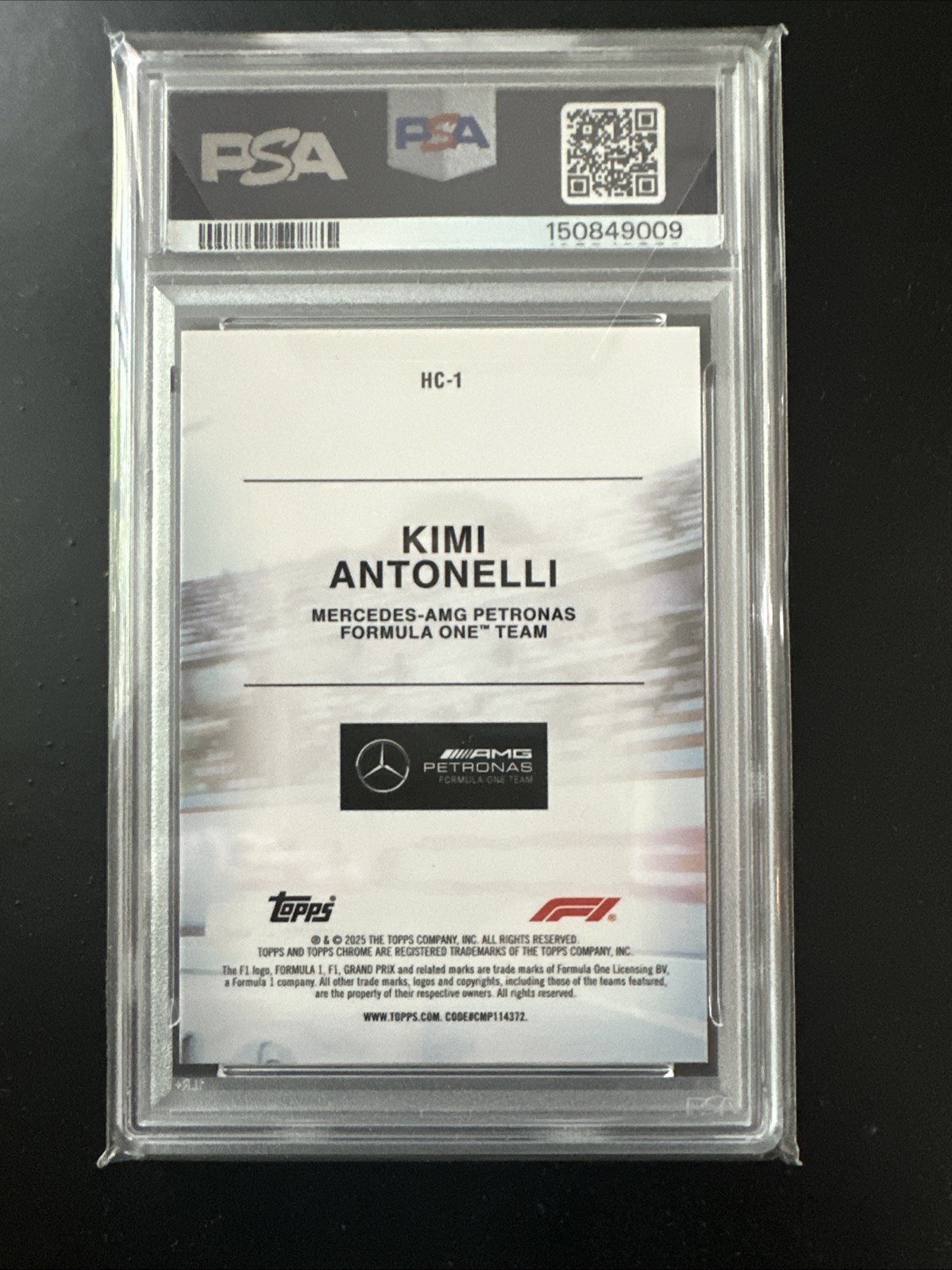 Kimi Antonelli 2025 Topps Chrome Formula 1 Helmet Collection Andrea #HC-1 PSA 9