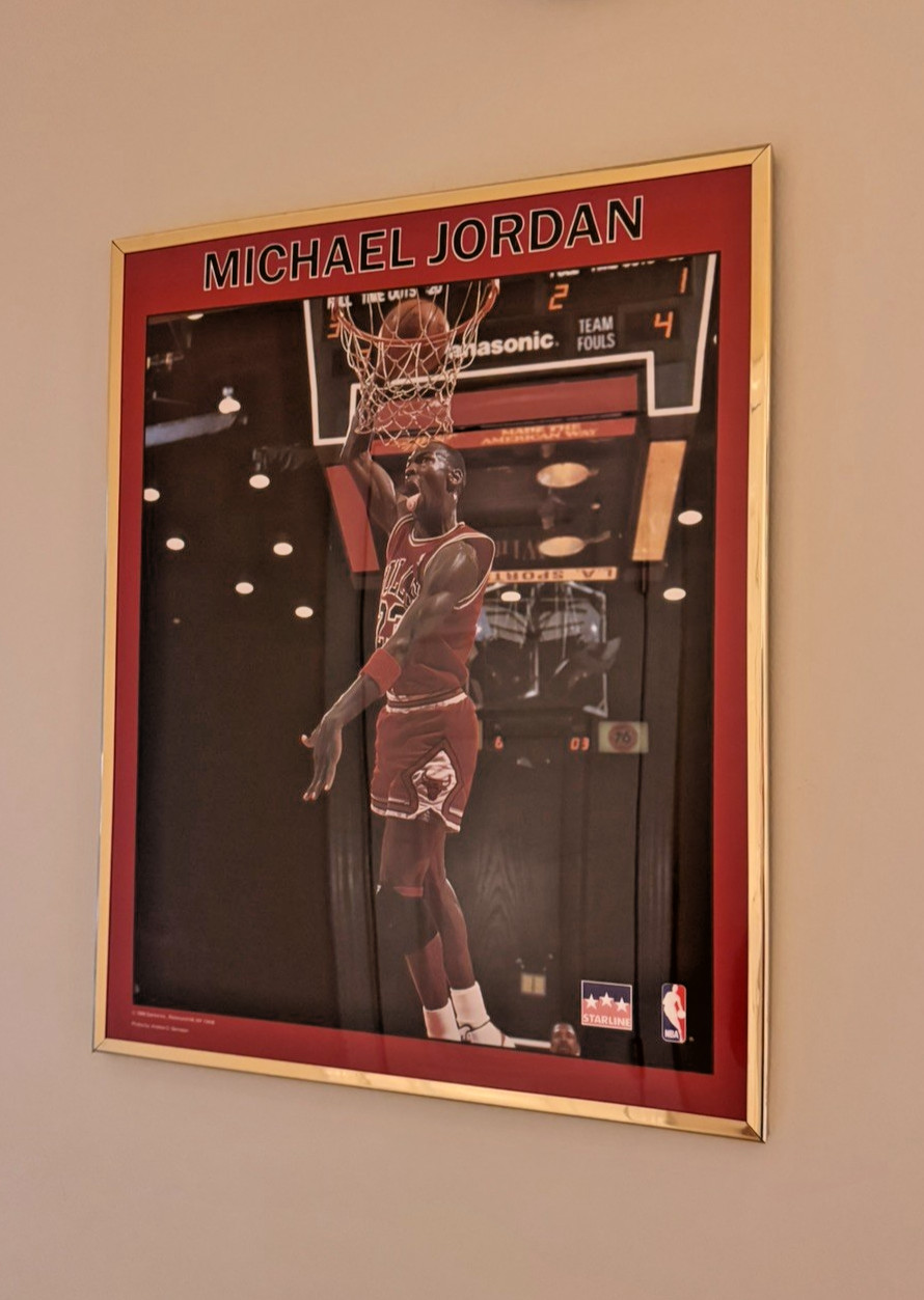Vintage Michael Jordan Framed 16×20 Chicago Bulls NBA Starline Poster FREE SHIP