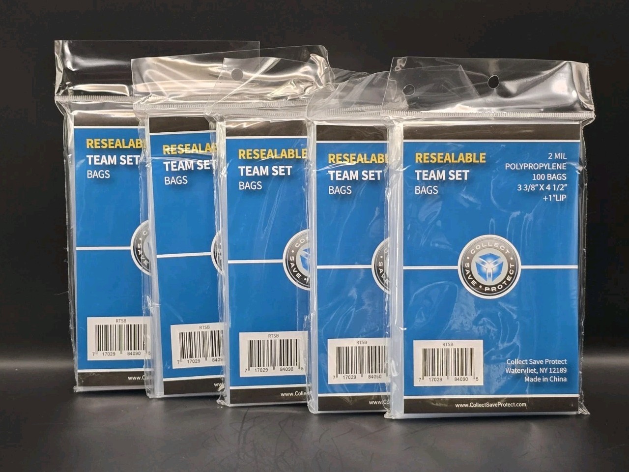 5 Packs (500x) CSP Resealable Team Set Bags 3 3/8″ x 4 1/2″ Sleeves