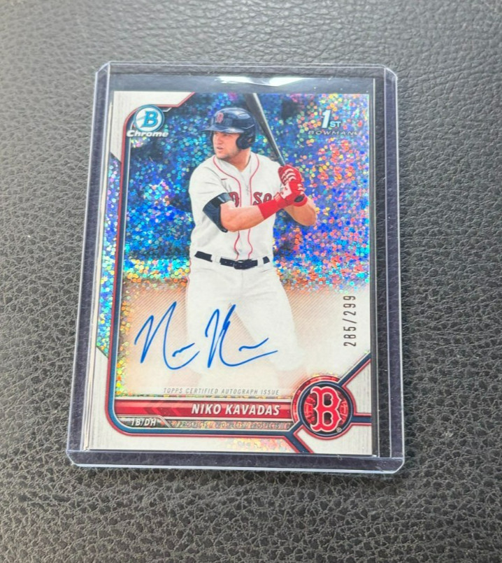 2022 Bowman Chrome Niko Kavadas 1st Sparkle Refractor Auto 285/299