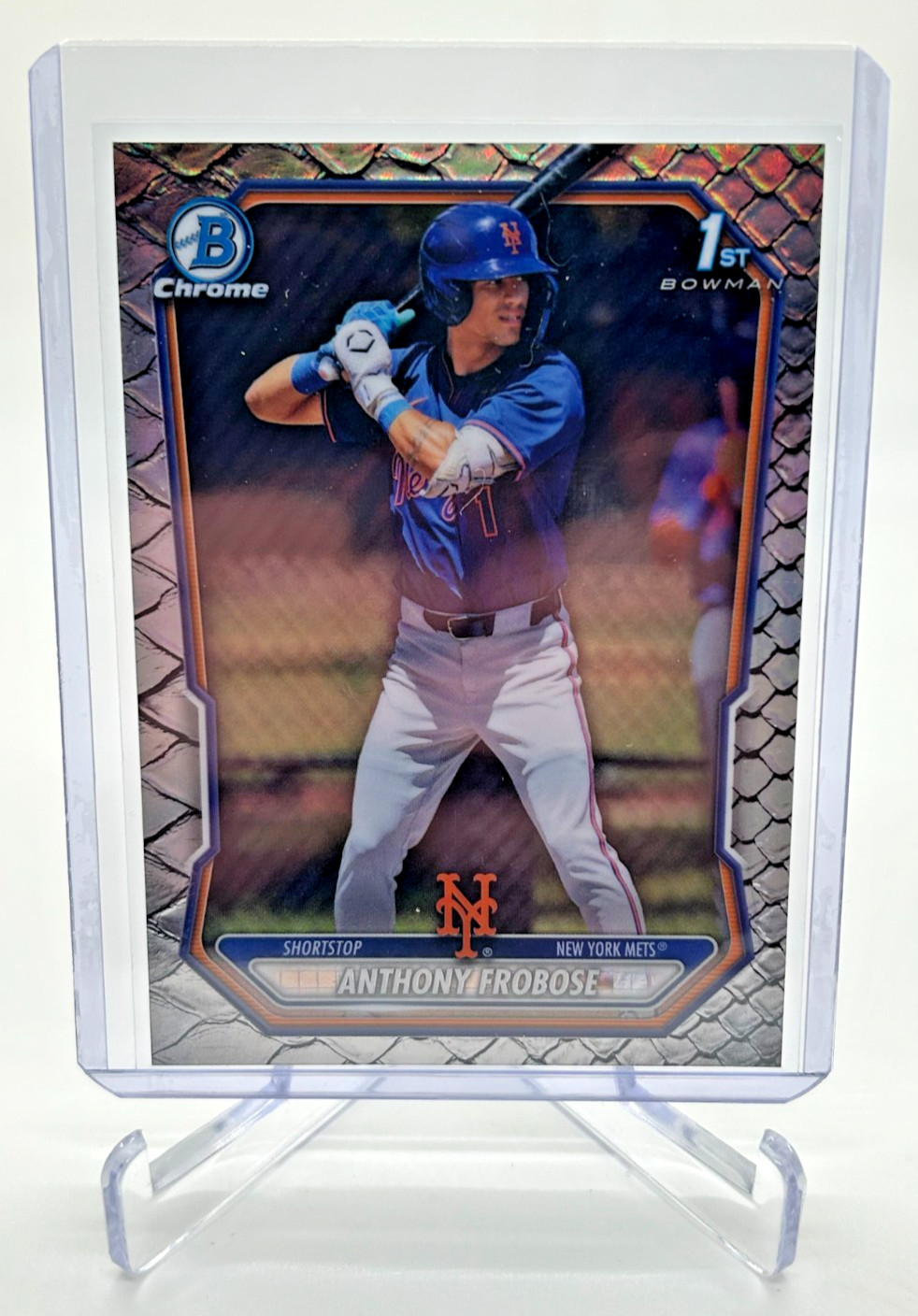 2026 Bowman Chrome Anthony Frobose #BCP-85 1st Reptilian Refractor NY Mets