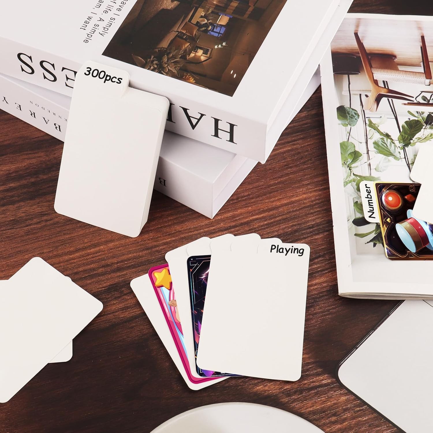 300-Piece Blank White Trading Card Dividers with Tabs