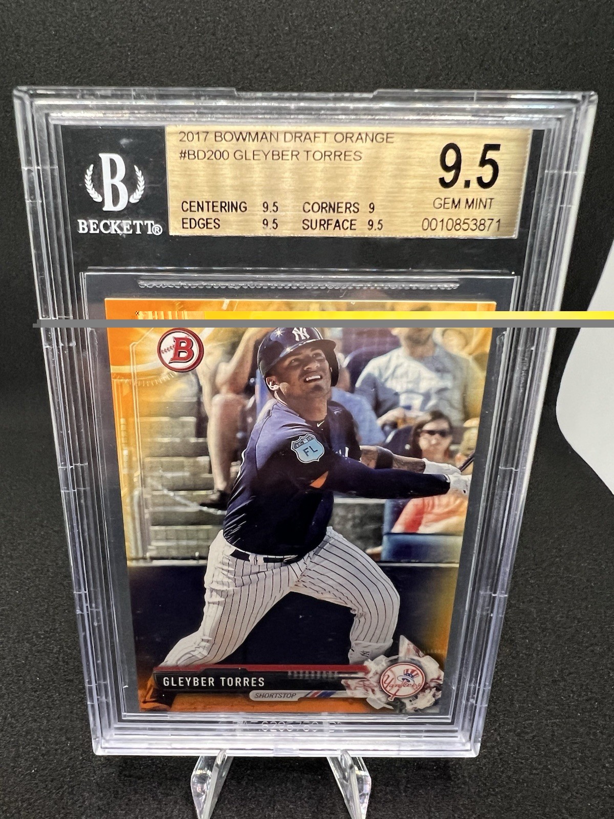 Topps 2017 Bowman Draft Gleyber Torres #BD-200 Orange /25 Yankees RC BGS 9.5