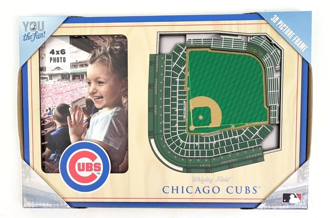 NEW Chicago Cubs Wrigley Field 3D Picture Photo Frame Stadium View Wood Replica