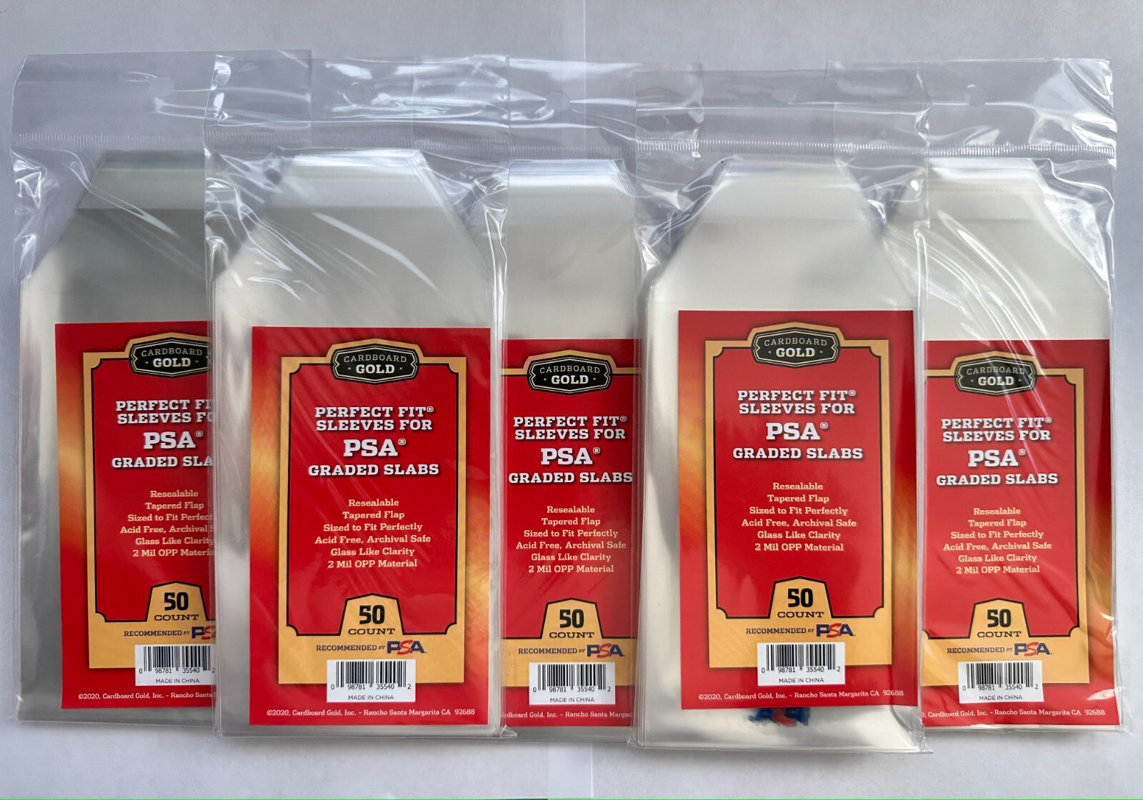 PSA Perfect Fit Sleeves for Graded Slabs PSA Logo 50, 100, 200, 500, 1000