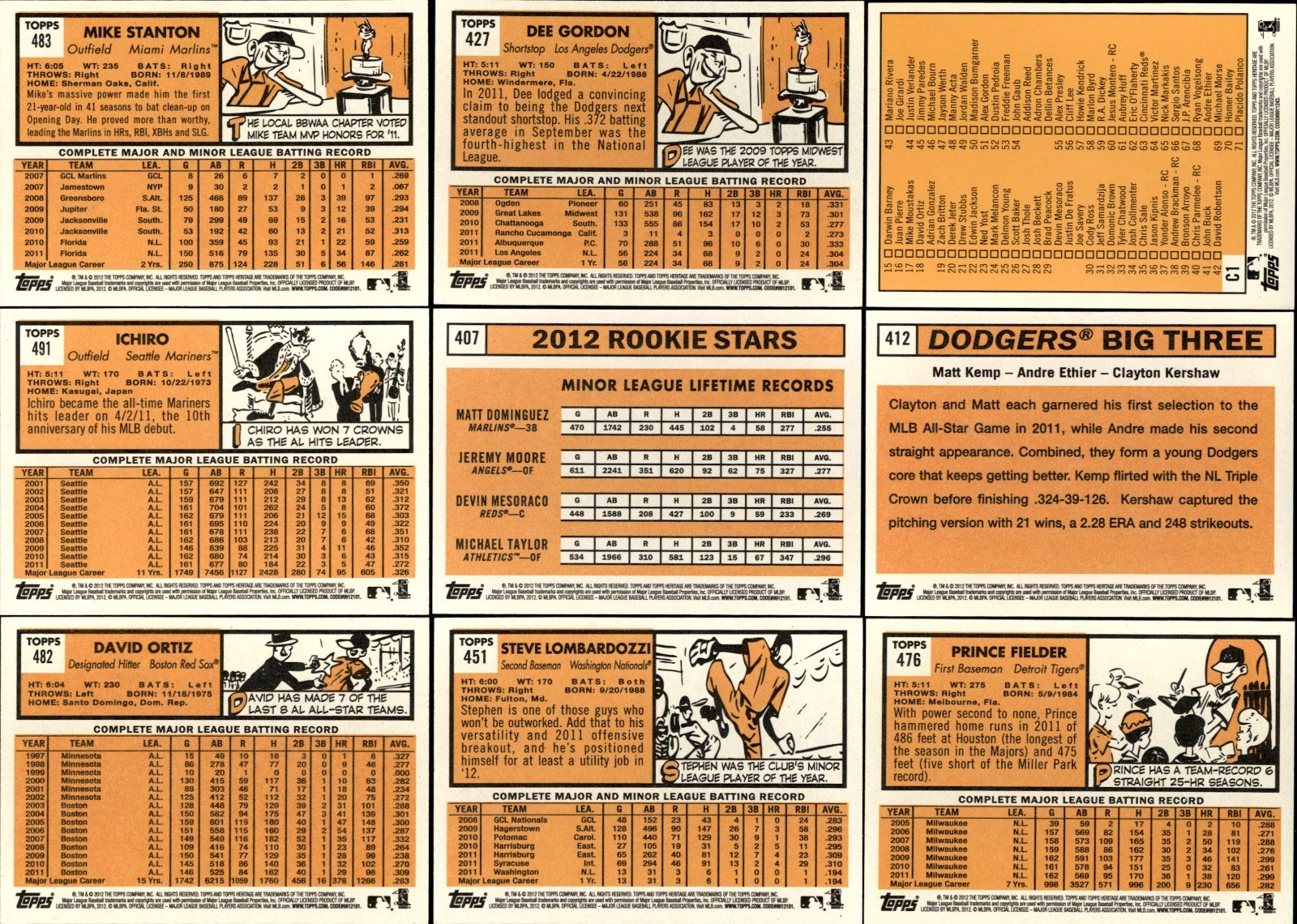 2012 Topps Heritage Baseball Complete Your Set #401-500 You Pick!