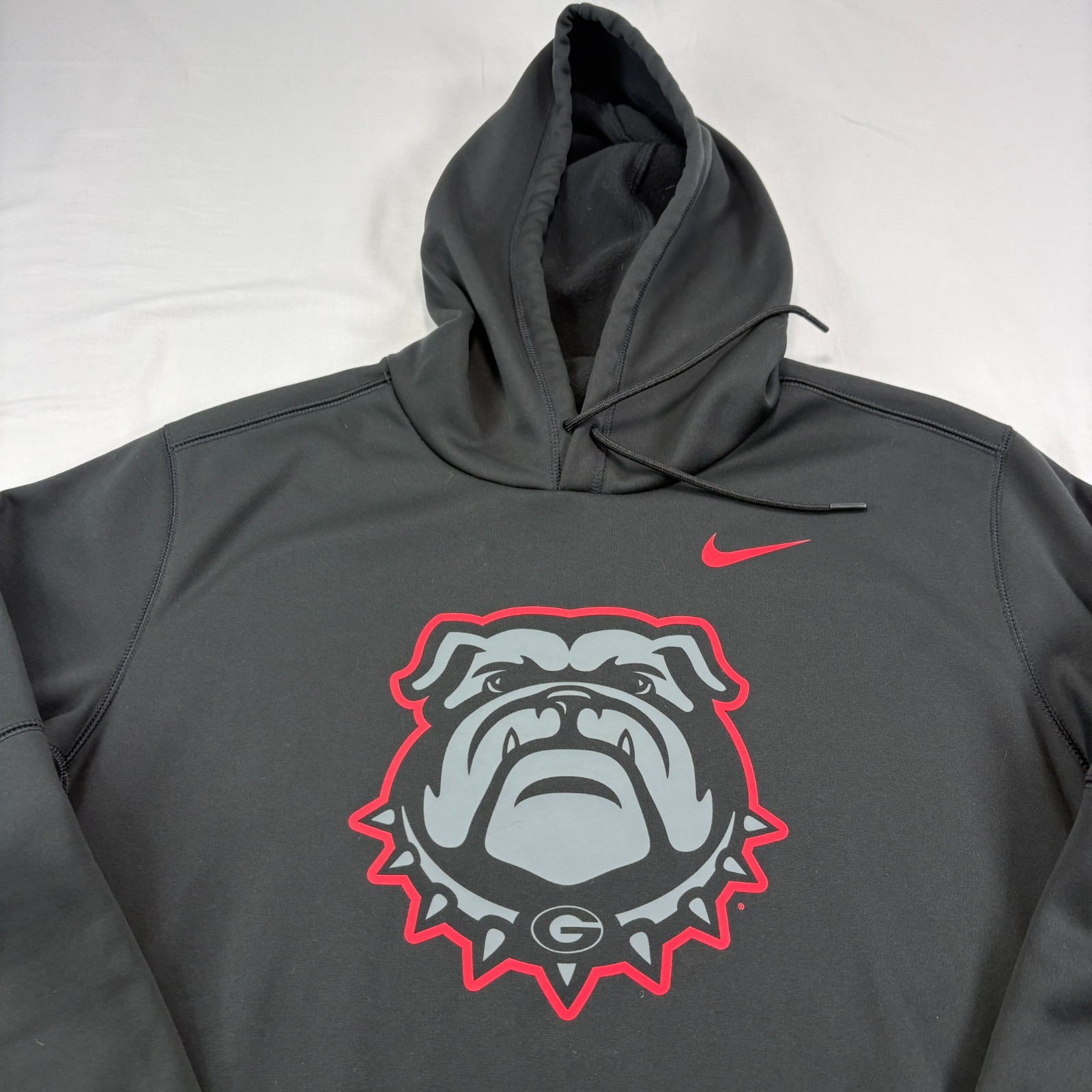 Georgia Bulldogs Nike Hoodie Mens XL Black Sweatshirt Pullover Big Logo NCAA