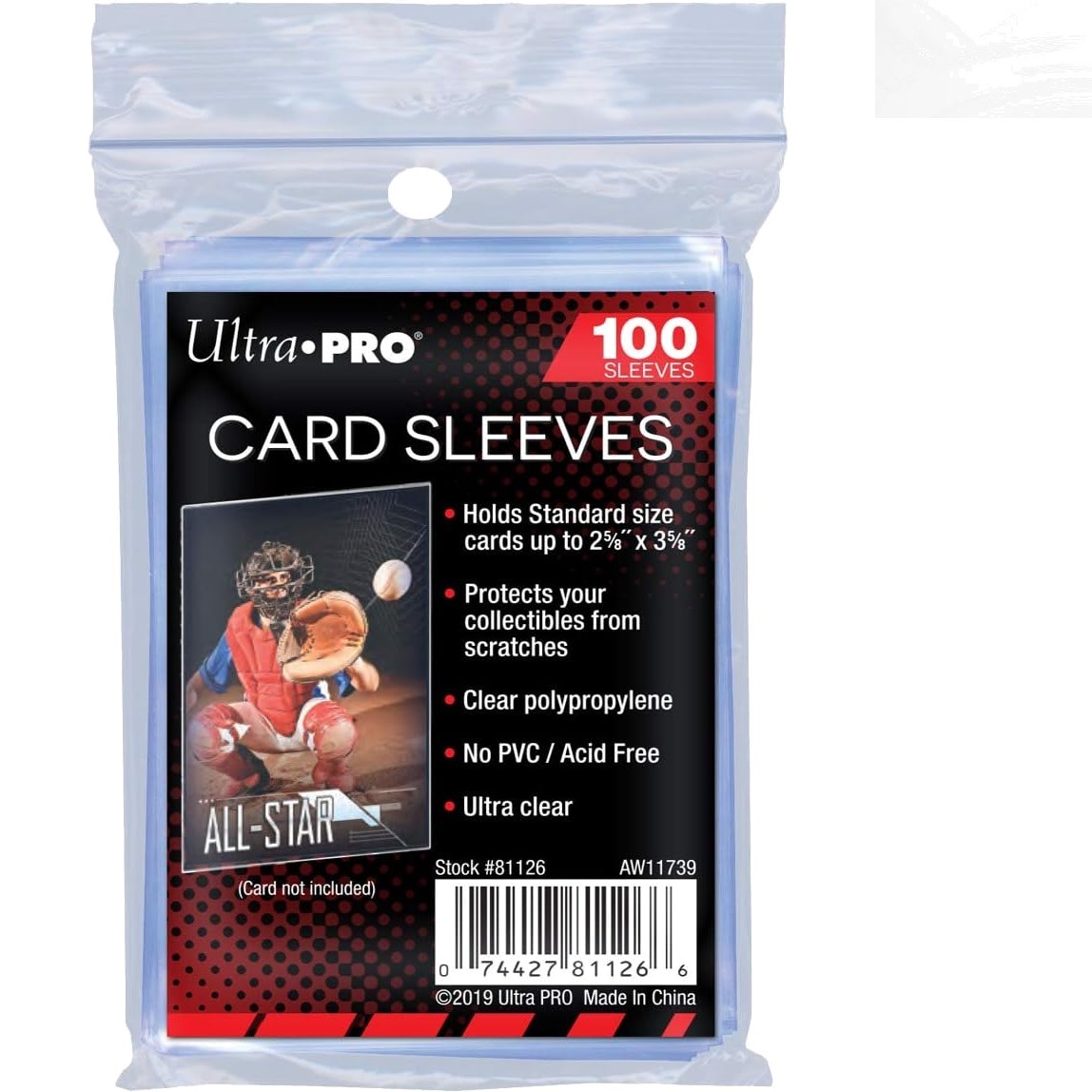 100 Ultra-Clear Card Sleeves – 2 5/8 x 3 5/8 Inches for Sports & Collectibles