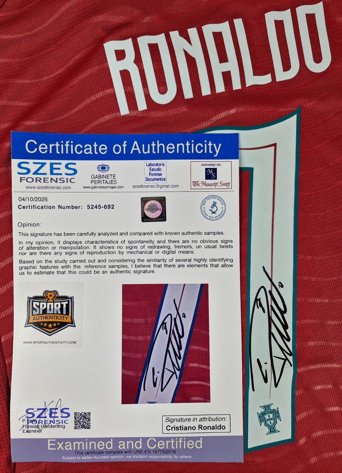 Cristiano Ronaldo CR7 portugal Hand Signed FIFA World Cup 2026 free shipping