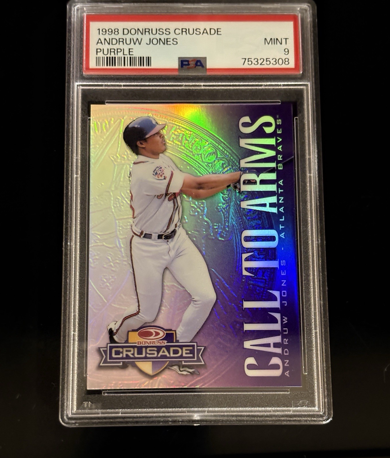 1998 Donruss Crusade Call to Arms Andruw Jones Purple /100 POP 6! 2026 HOF!