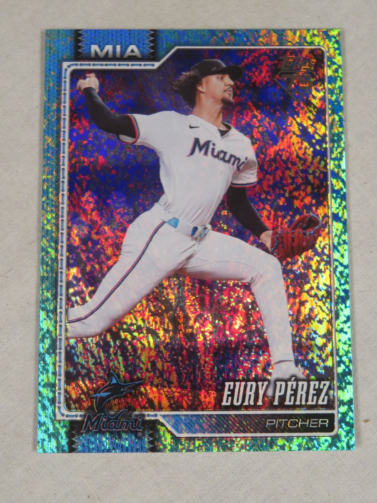 2026 Topps Series 1 Eury Perez #285 Green Holo Foil Miami Marlins