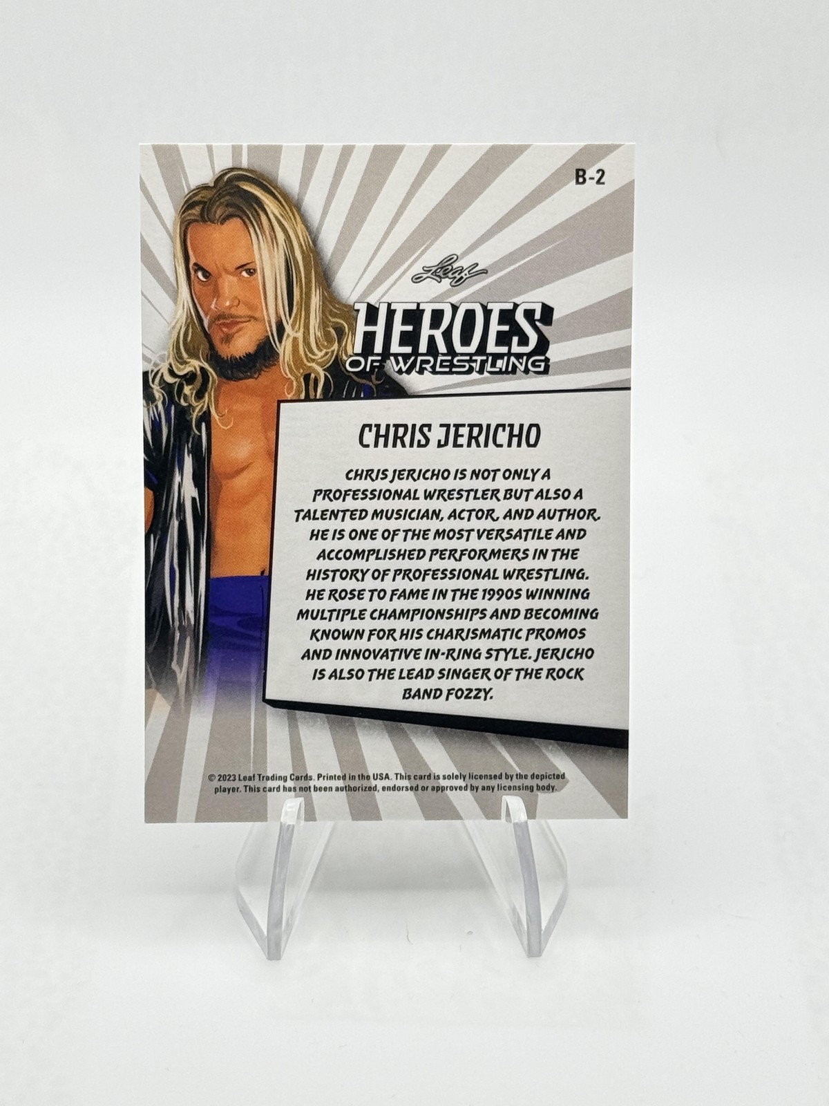 2023 Leaf Heroes of Wrestling Chris Jericho WWE #B-2 Purple Variation