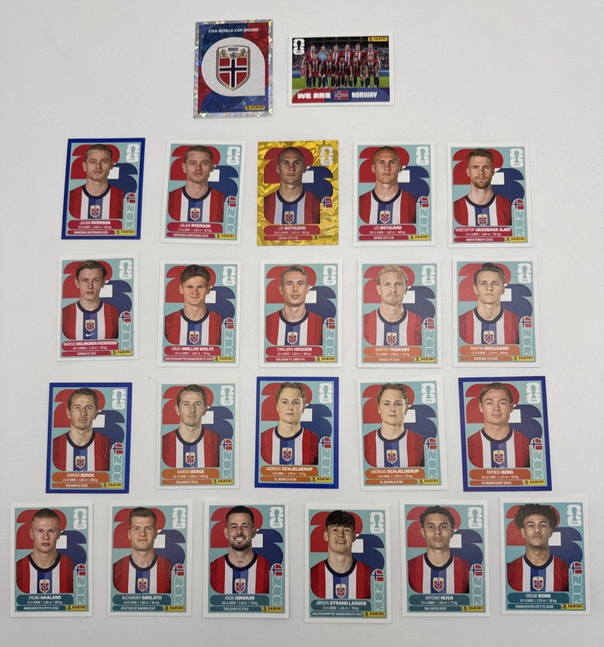 2026 Panini FIFA World Cup Norway Stickers You Pick Team Logo Photo Players NM