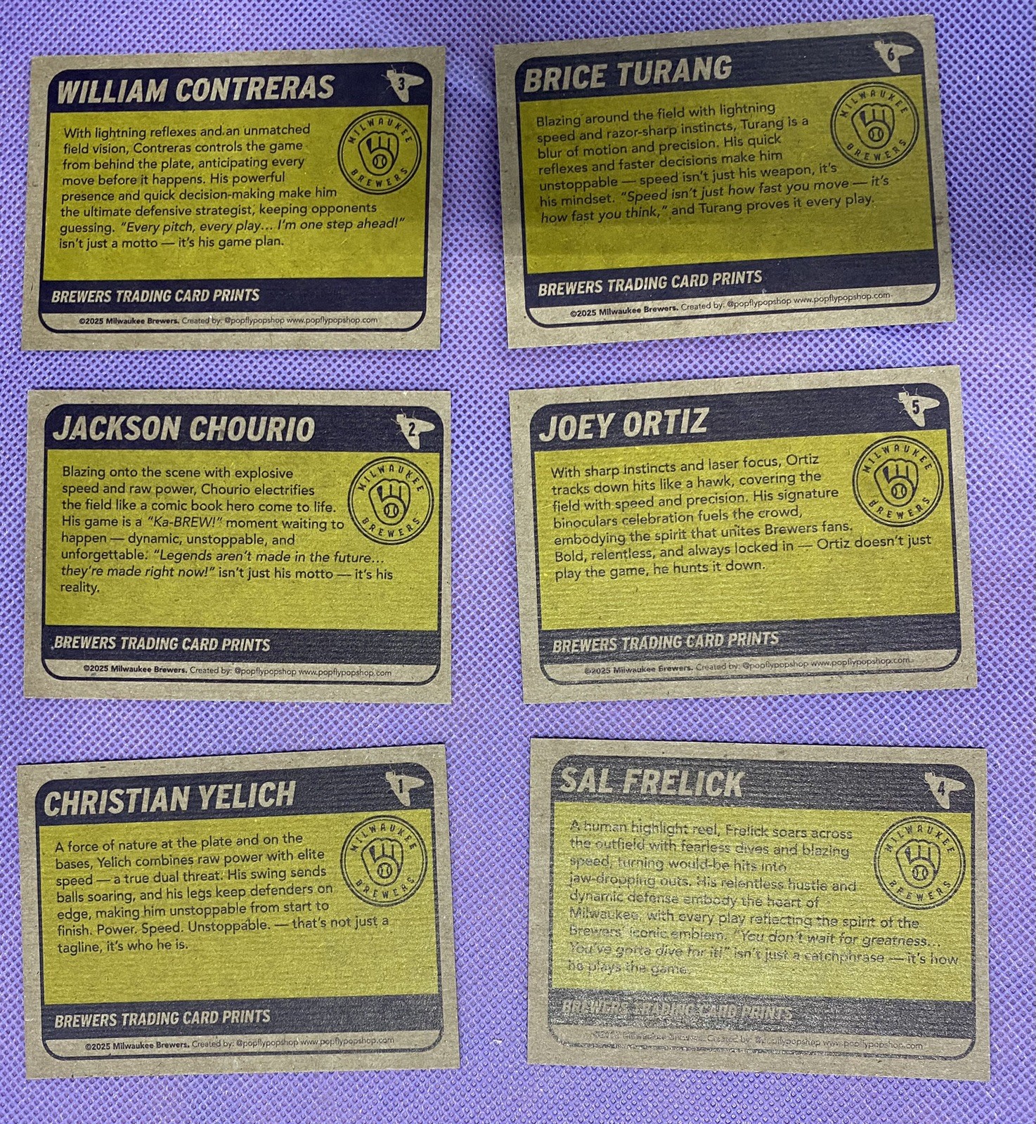 2025 Milwaukee Brewers Police Unopened Wax Pack 1st Edition Pop Fly Comic Cards