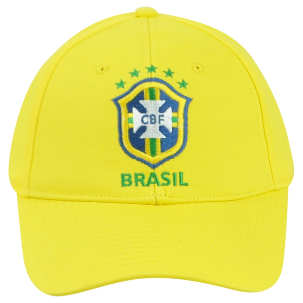 Fi Brasil CBF Football Soccer Futbol Yellow Snapback Curved Bill Adults Hat Cap
