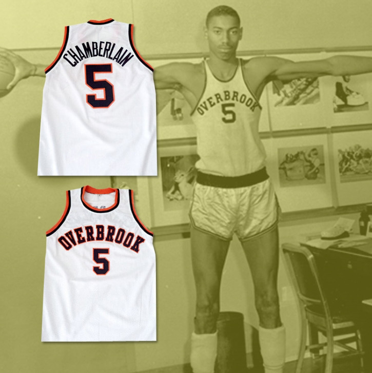Wilt Chamberlain #5 Basketball Jersey Men’s White All Stitched Custom Name S-6XL