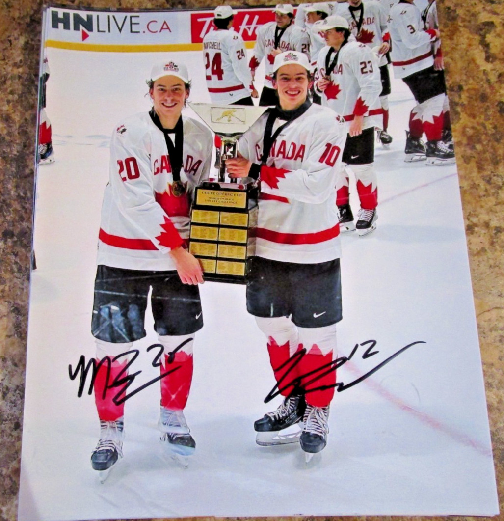 LIAM RUCK & MARKUS RUCK SIGNED 8X10 MATTE PHOTO PITTSBURGH PENGUINS U17 CANADA