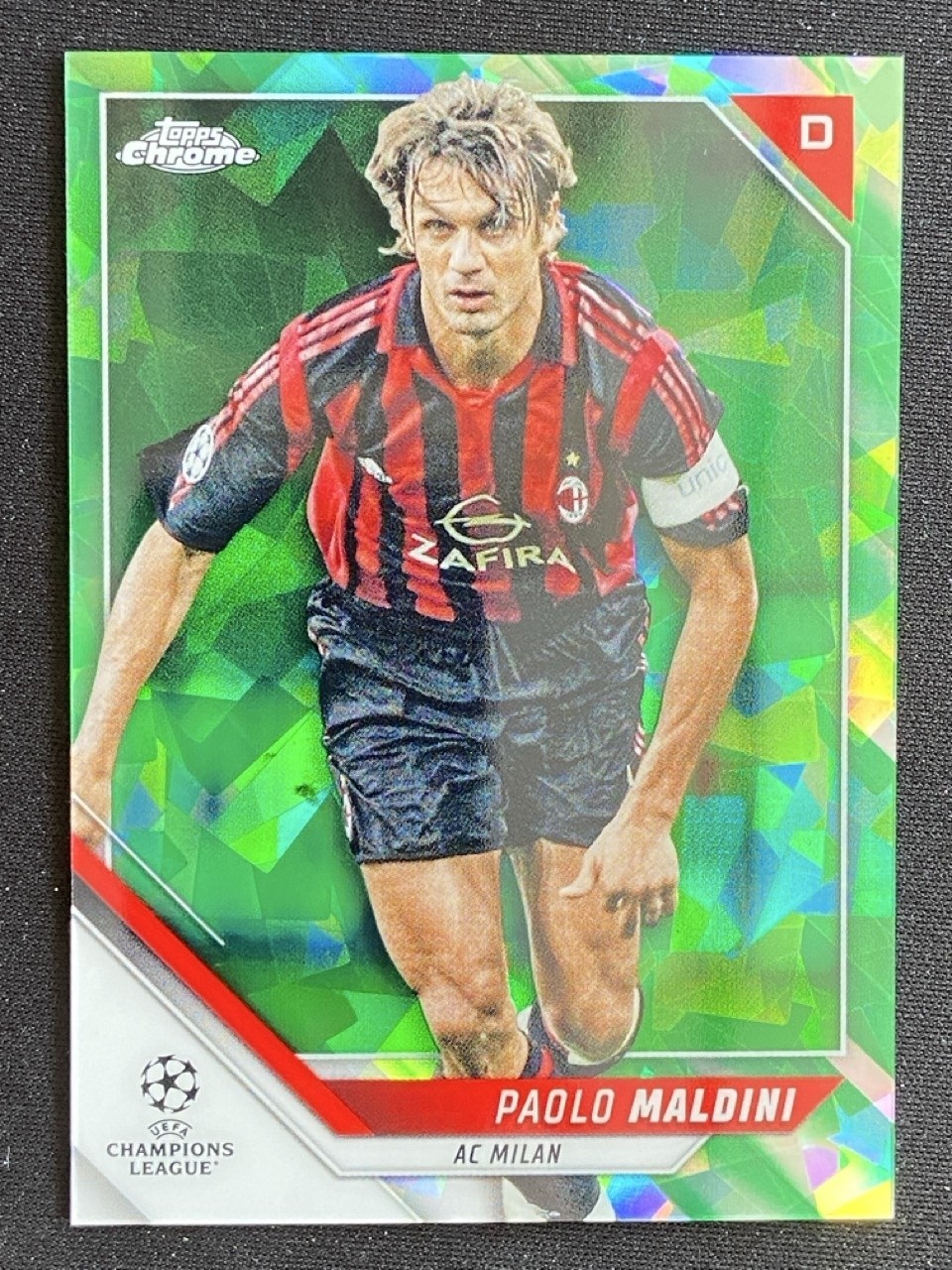 Paolo Maldini 2021-22 Topps Chrome Sapphire UCL Legends Variation Green /75 #L-4