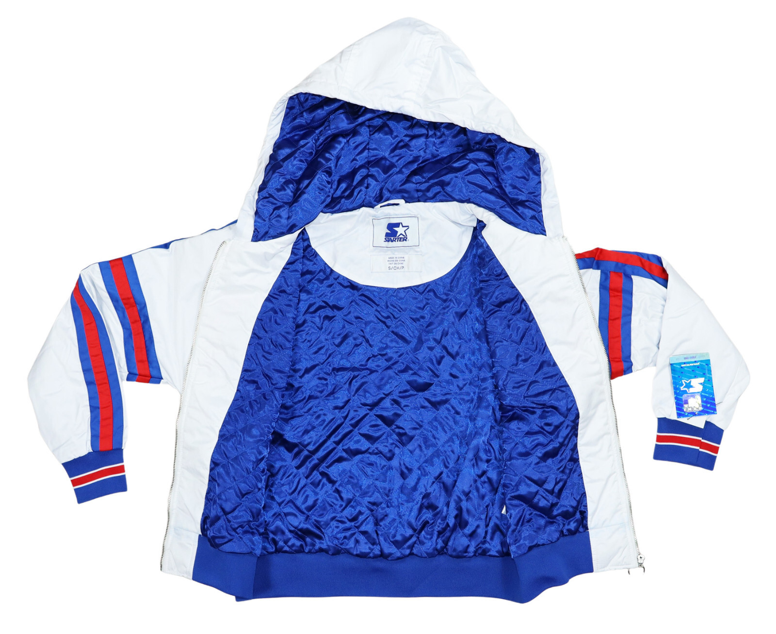 Starter New York Giants NFL Football Hooded Full Zip Women’s Jacket NWT White