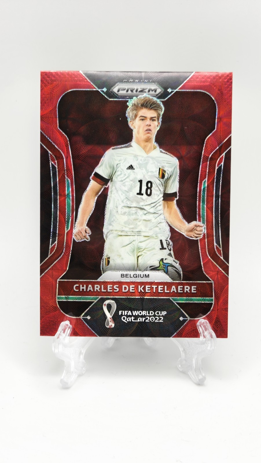 2022 Prizm World Cup Charles de Ketelaere #15 Red Choice Soccer Belgium Card