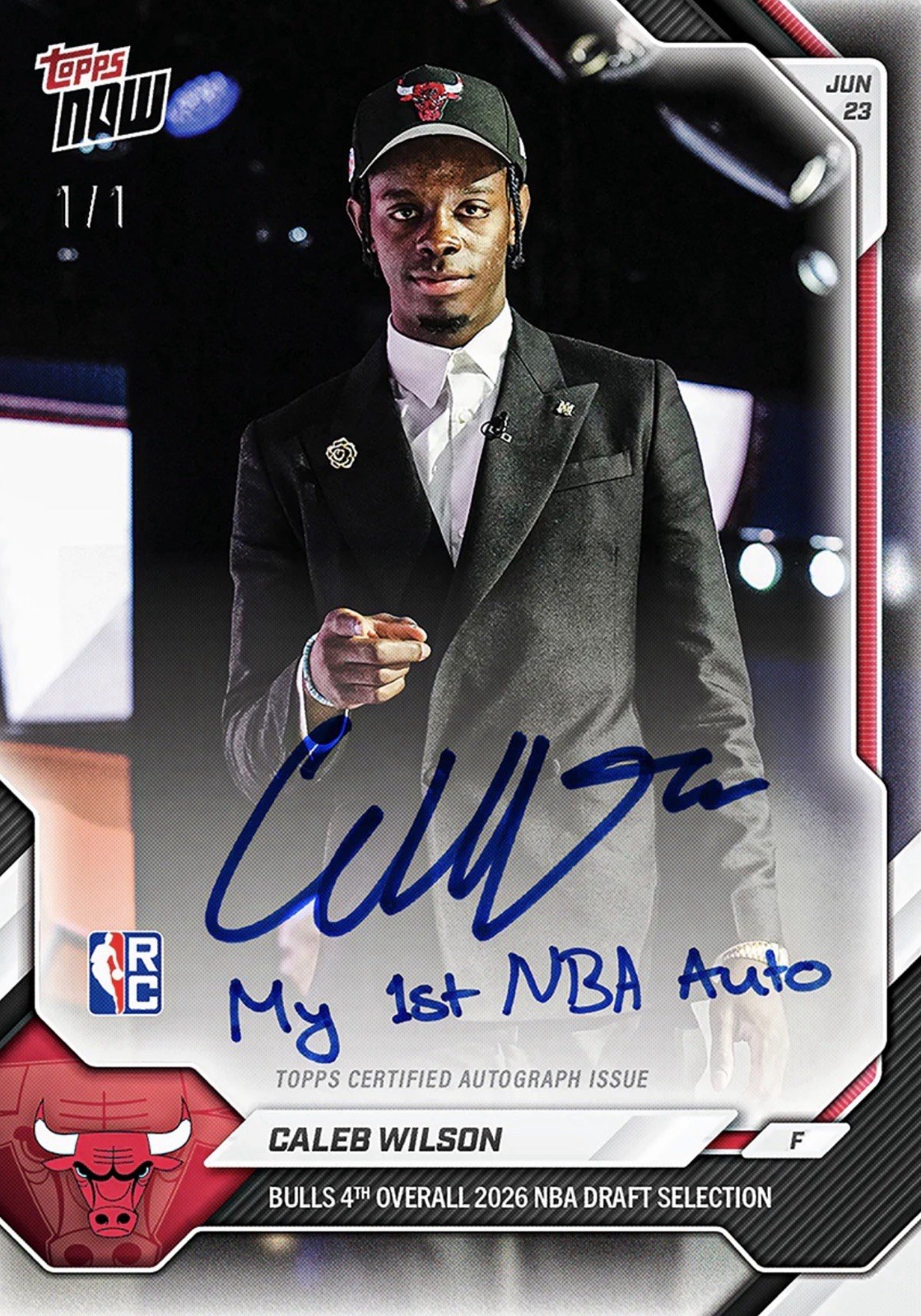 Caleb Wilson – 2025-26 NBA Topps NOW® Presale CHANCE AT 1/1 AUTO #4 Pick