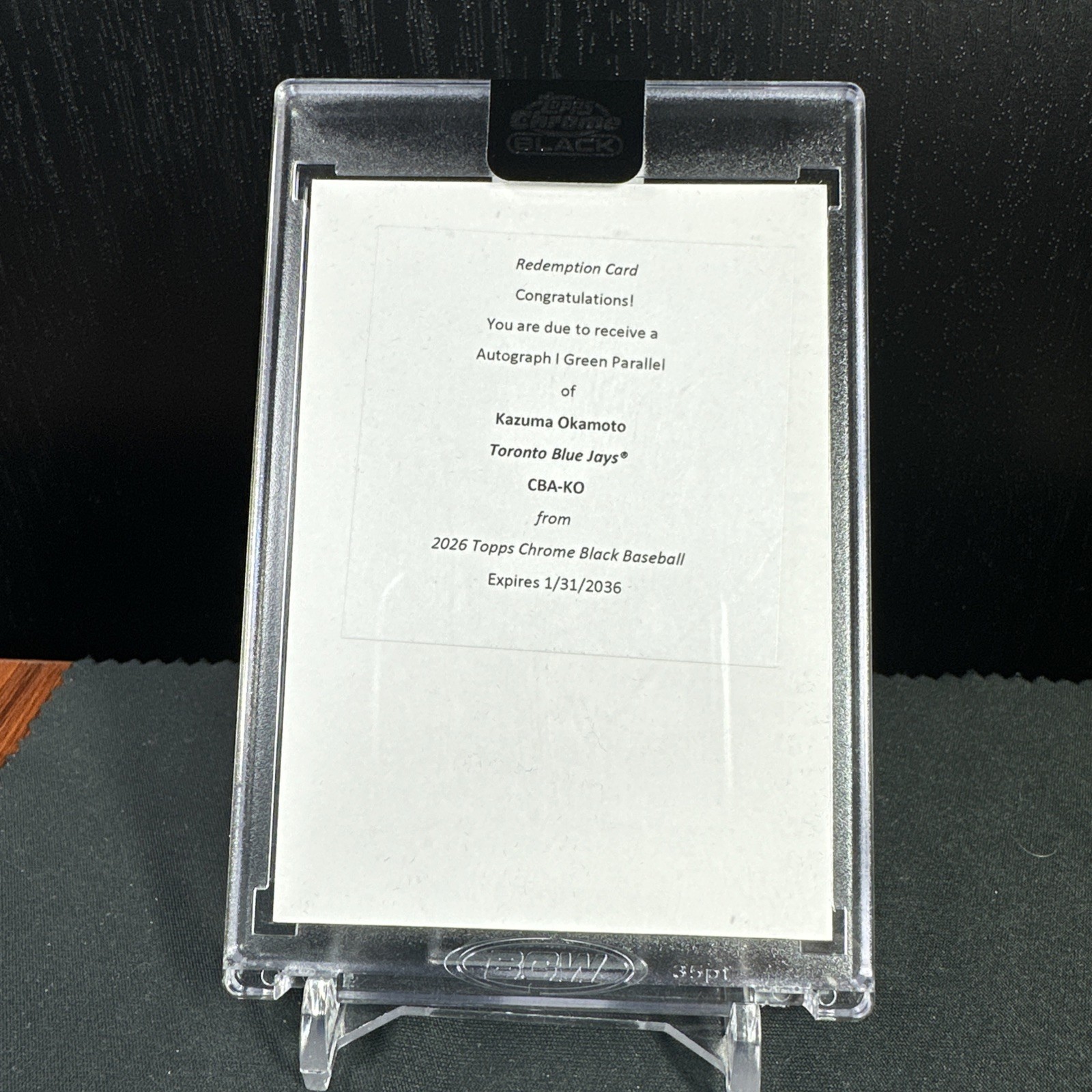 /99 KAZUMA OKAMOTO RC Redemption GREEN REFRACTOR AUTO 2026 Topps Chrome Black RC