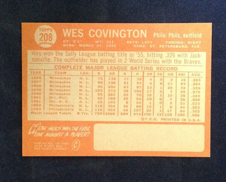 1964 Topps Pick a Card Complete your VG-NM-MT 152-337