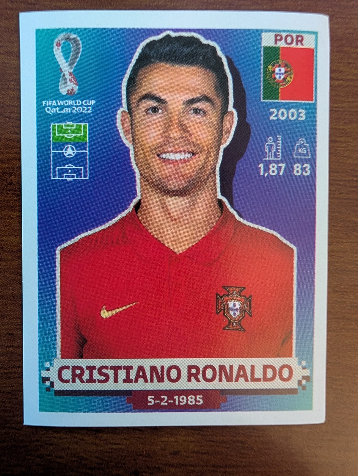 2022 Panini World Cup Qatar Sticker #POR18 Cristiano Ronaldo