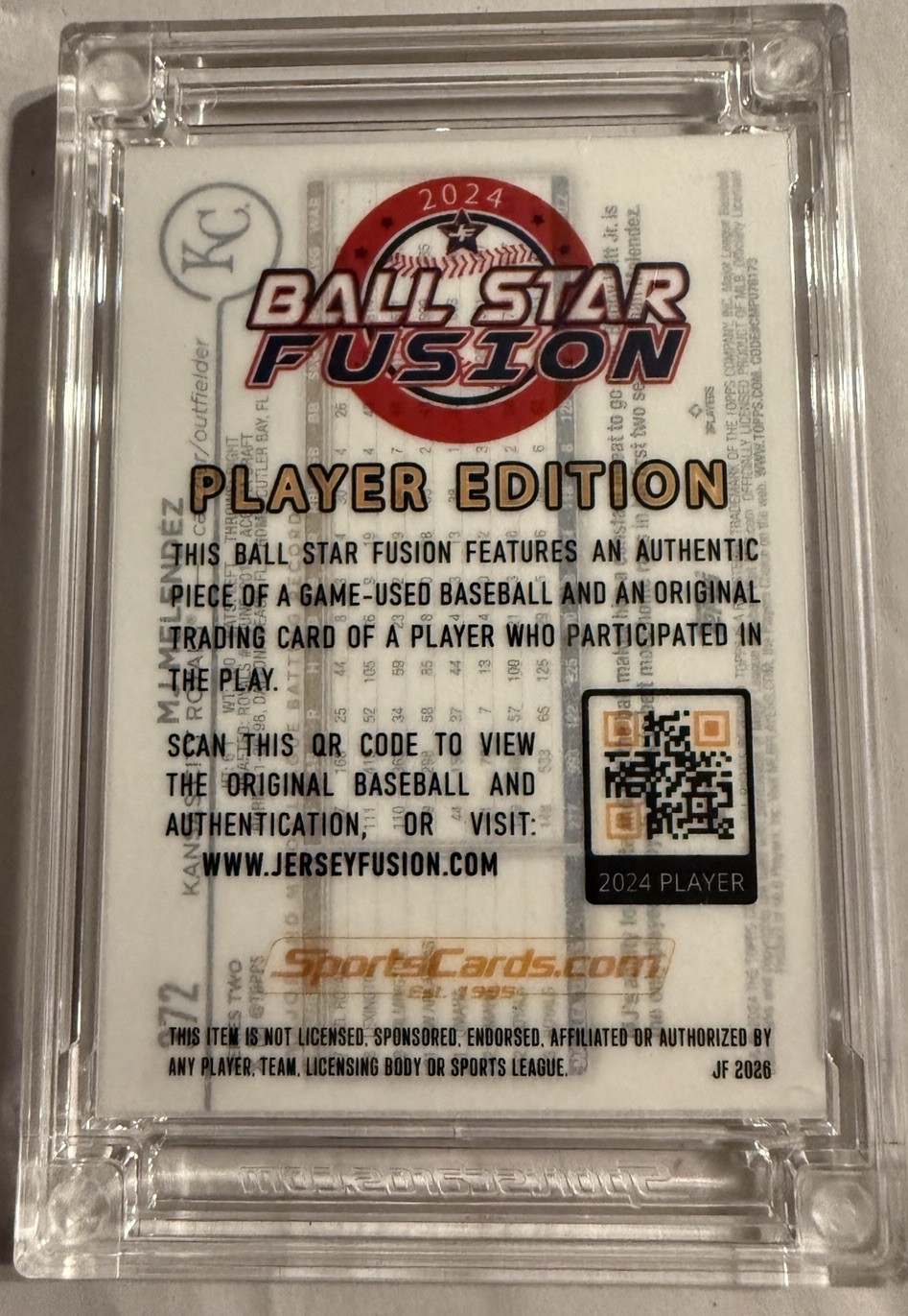 MJ Melendez Game Used Ball Infusion- Royals ALDS Game 1 _ Topps 2024 Series 2