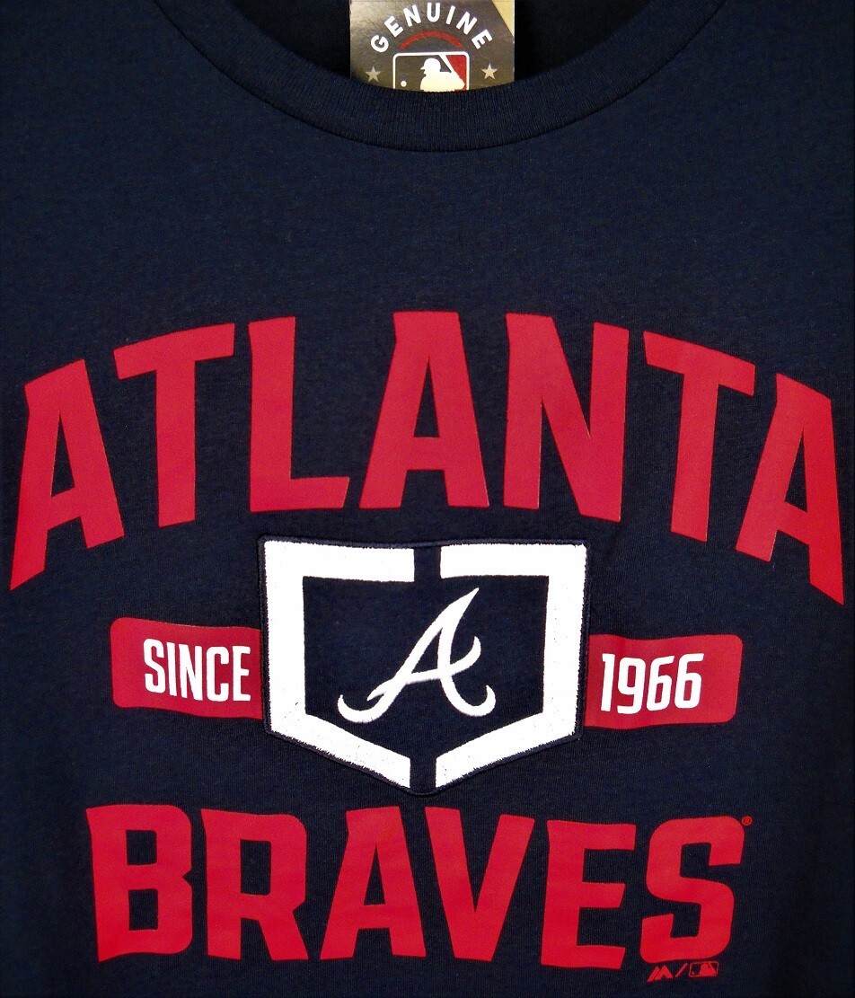 ATLANTA BRAVES UNISEX ADULT DOUBLE-XL SHIRT W/ HOME PLATE & LOGO A IN EMBROIDERY