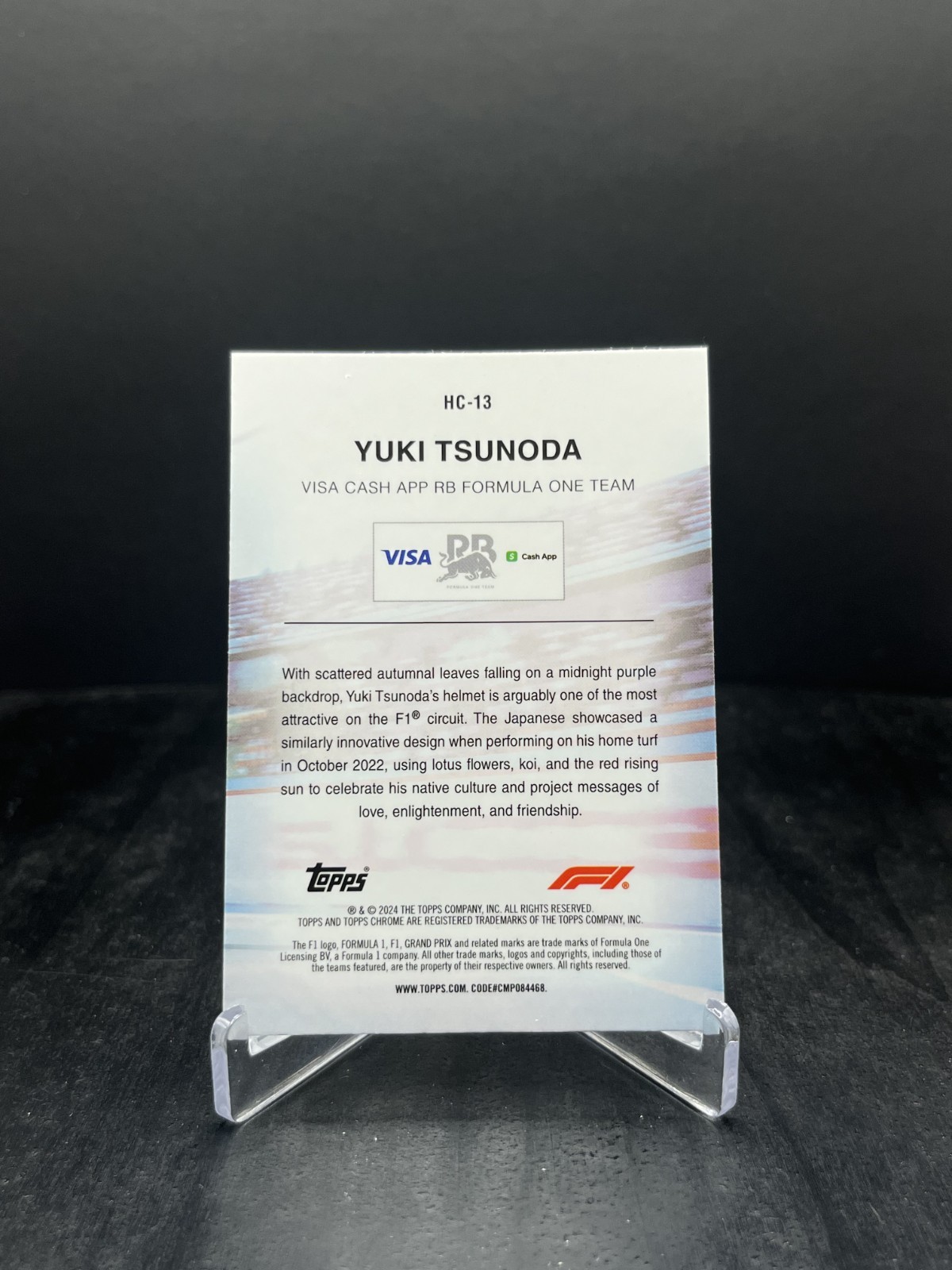 2024 Topps Chrome Formula 1 F1 Yuki Tsunoda Helmet Collection #HC-13