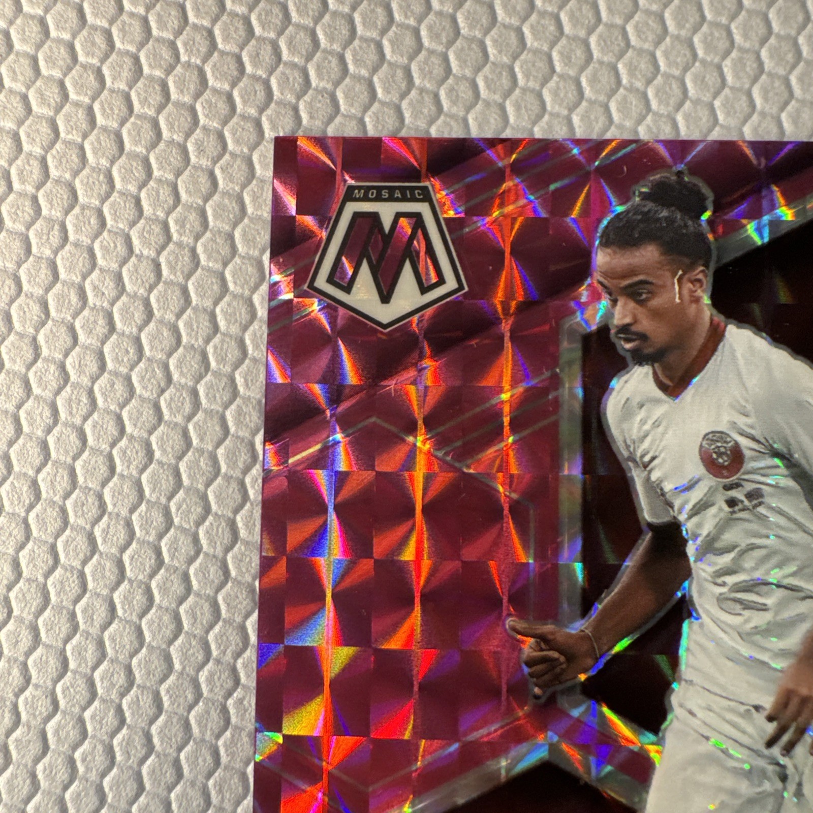 2022 Panini Mosaic World Cup Akram Hassan Afif Rookie RC Pink 13/25 Qatar