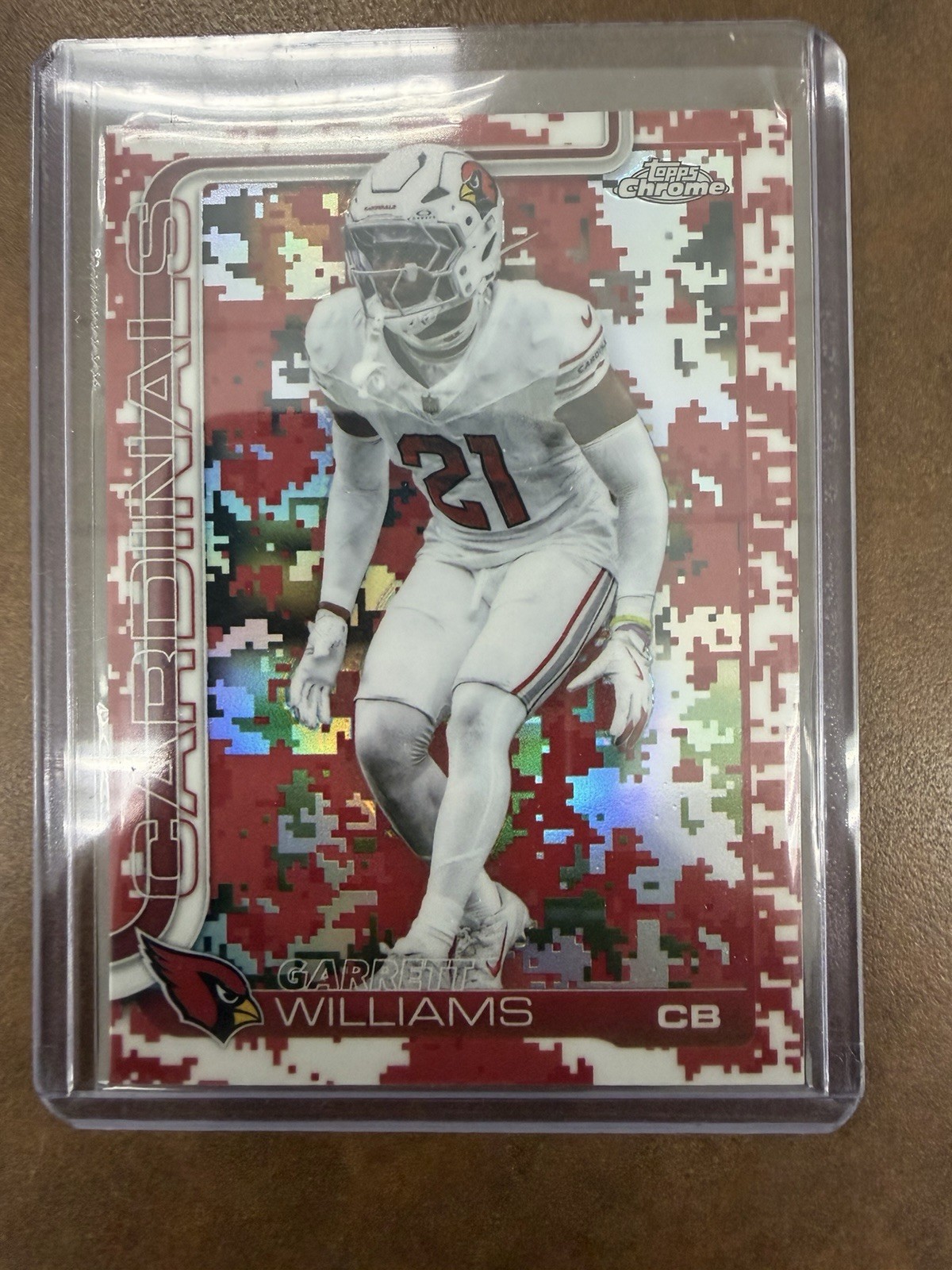 Topps 2025 Topps Chrome Garrett Williams #6 Arizona Cardinals Camo Parallel