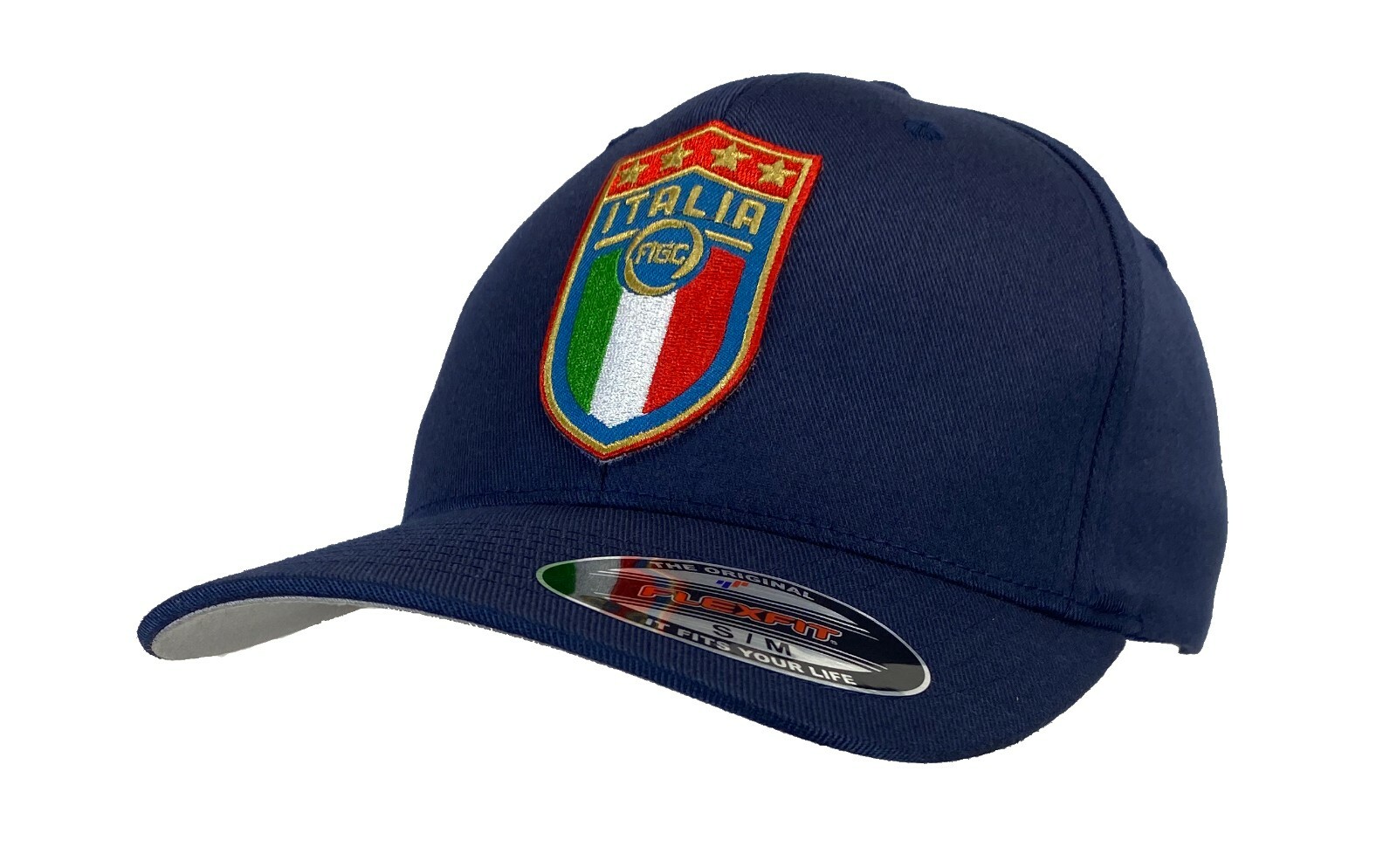 Flexfit Italia Soccer Hat Italy FIGC Italian Football Club Blue L/XL