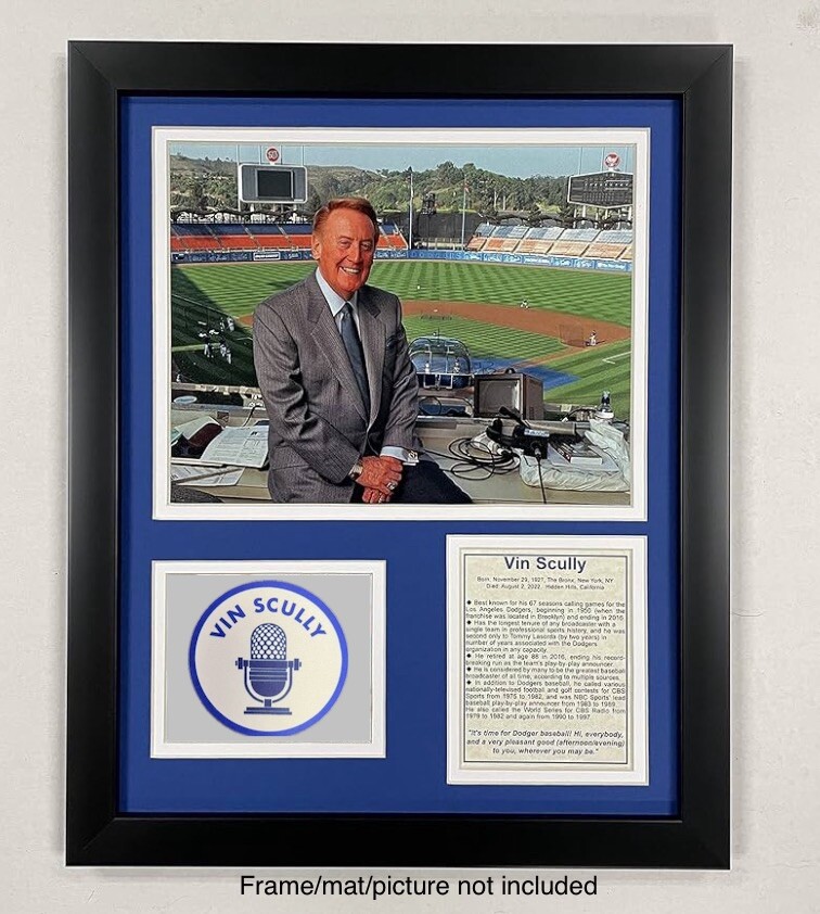 Vin Scully HOF Broadcaster LA Dodgers 3in Iron On Patch NEW FLAT THIN DESIGN