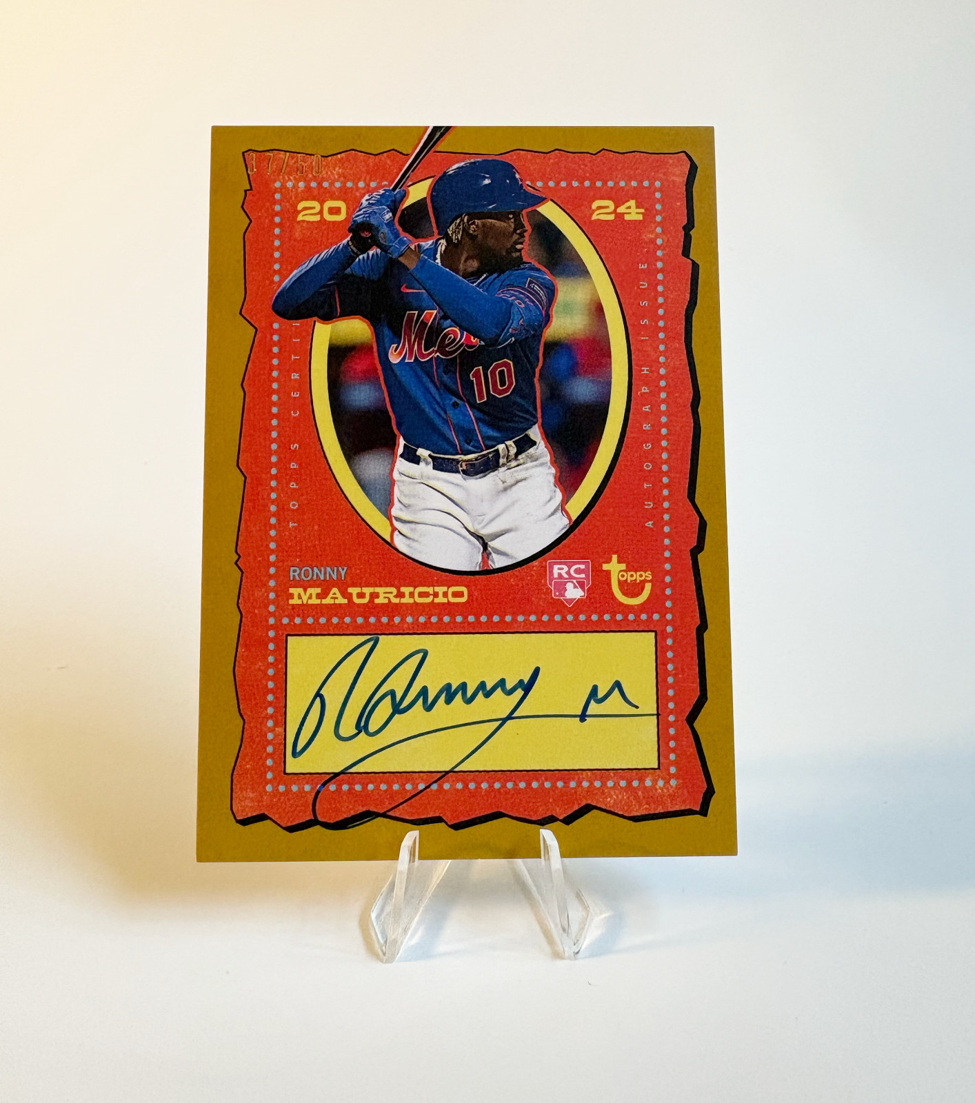 2024 Topps Brooklyn Collection Ronny Mauricio RC Autograph #AC-RM Gold Card /50