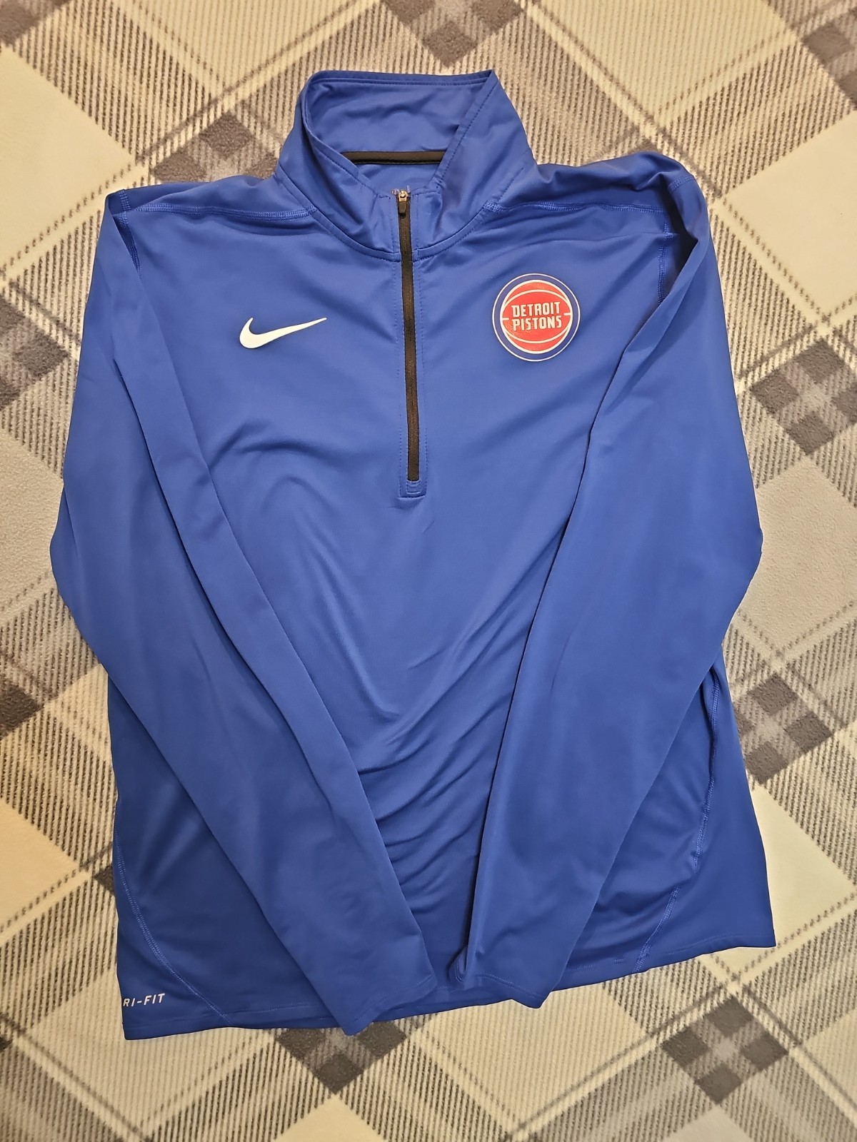 Nike Detroit Pistons 1/4 Zip Pullover Men’s Royal Blue L Dri-Fit NBA Basketball