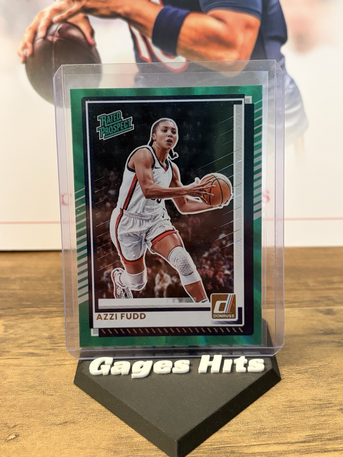 2025-26 Panini Donruss Basketball #87 Azzi Fudd Holo Green Laser Rated Prospect