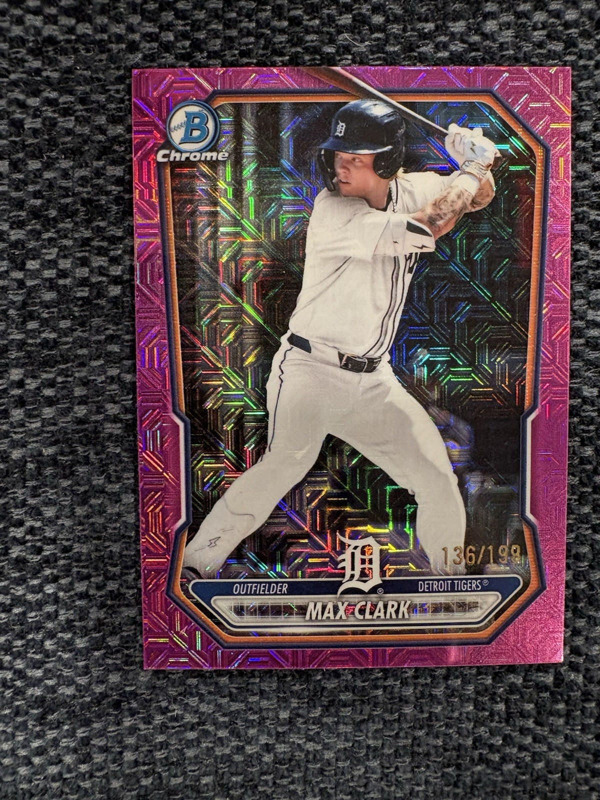 2026 Bowman Chrome Max Clark #BCP-2 Pink Mojo Refractor 136/199 Detroit Tigers
