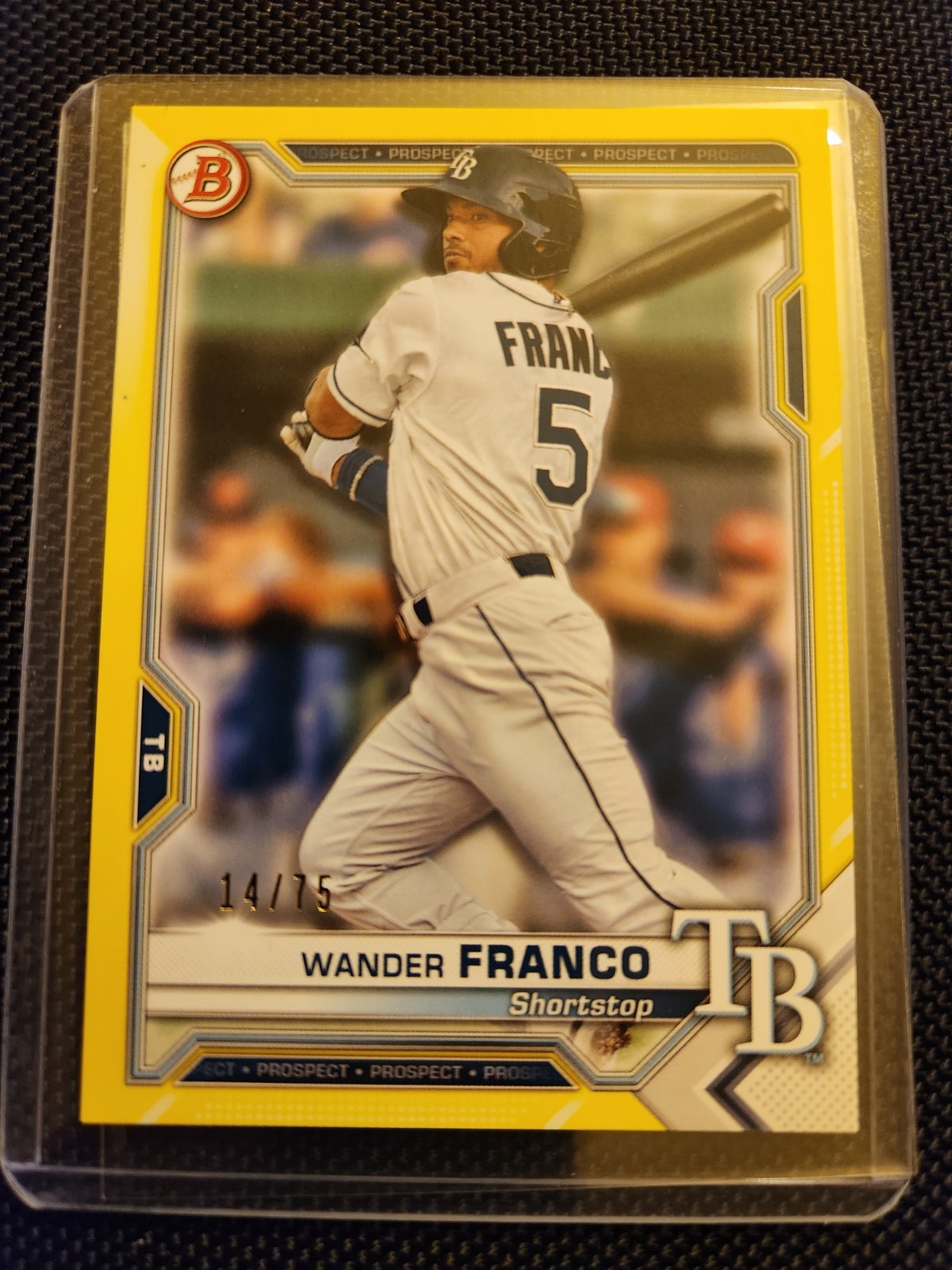 Topps 2021 Bowman Wander Franco #BP-57 Yellow Border /75 Rookie Tampa Bay Rays