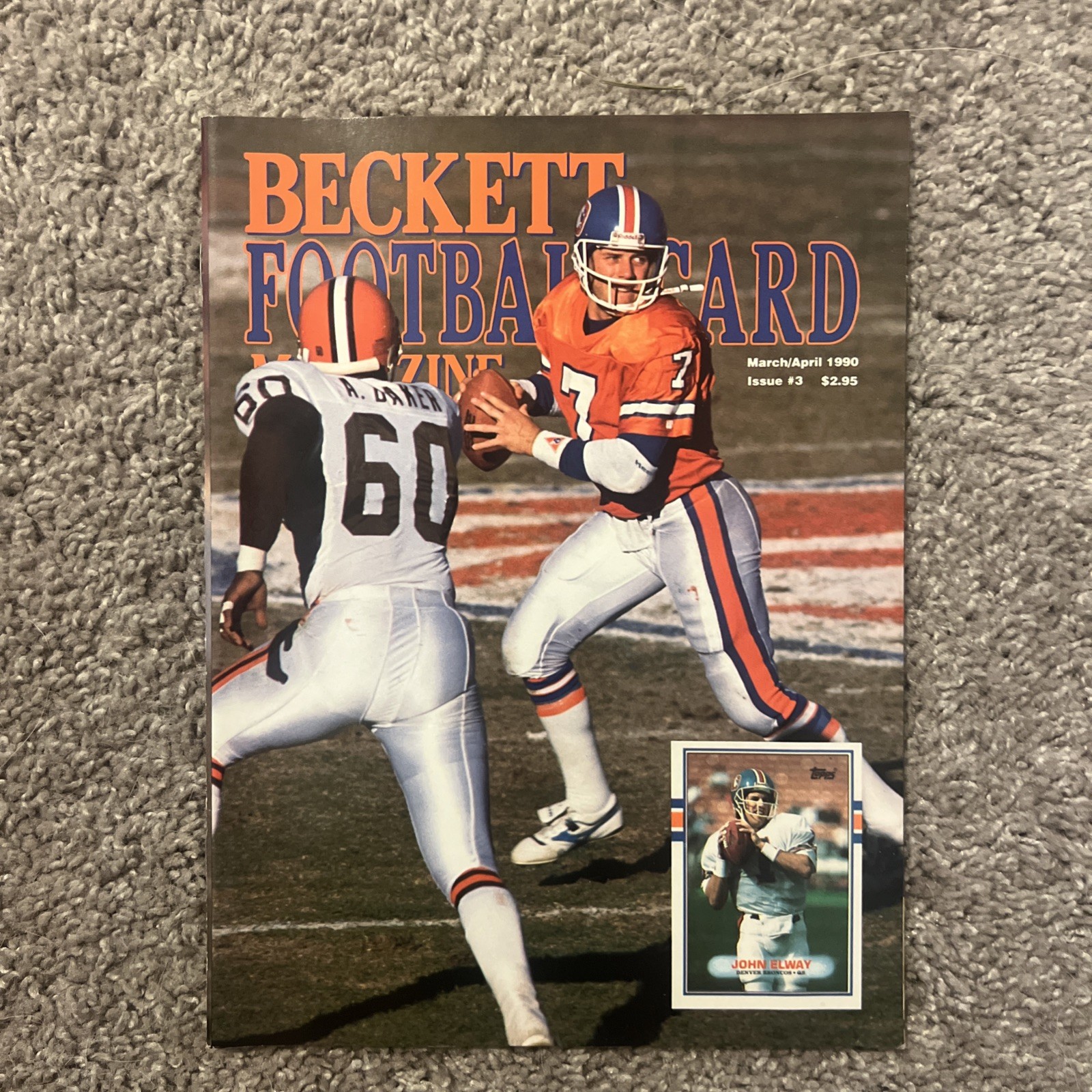 Vintage Beckett Football Card Price Guide March/April 1990 Issue #3 John Elway