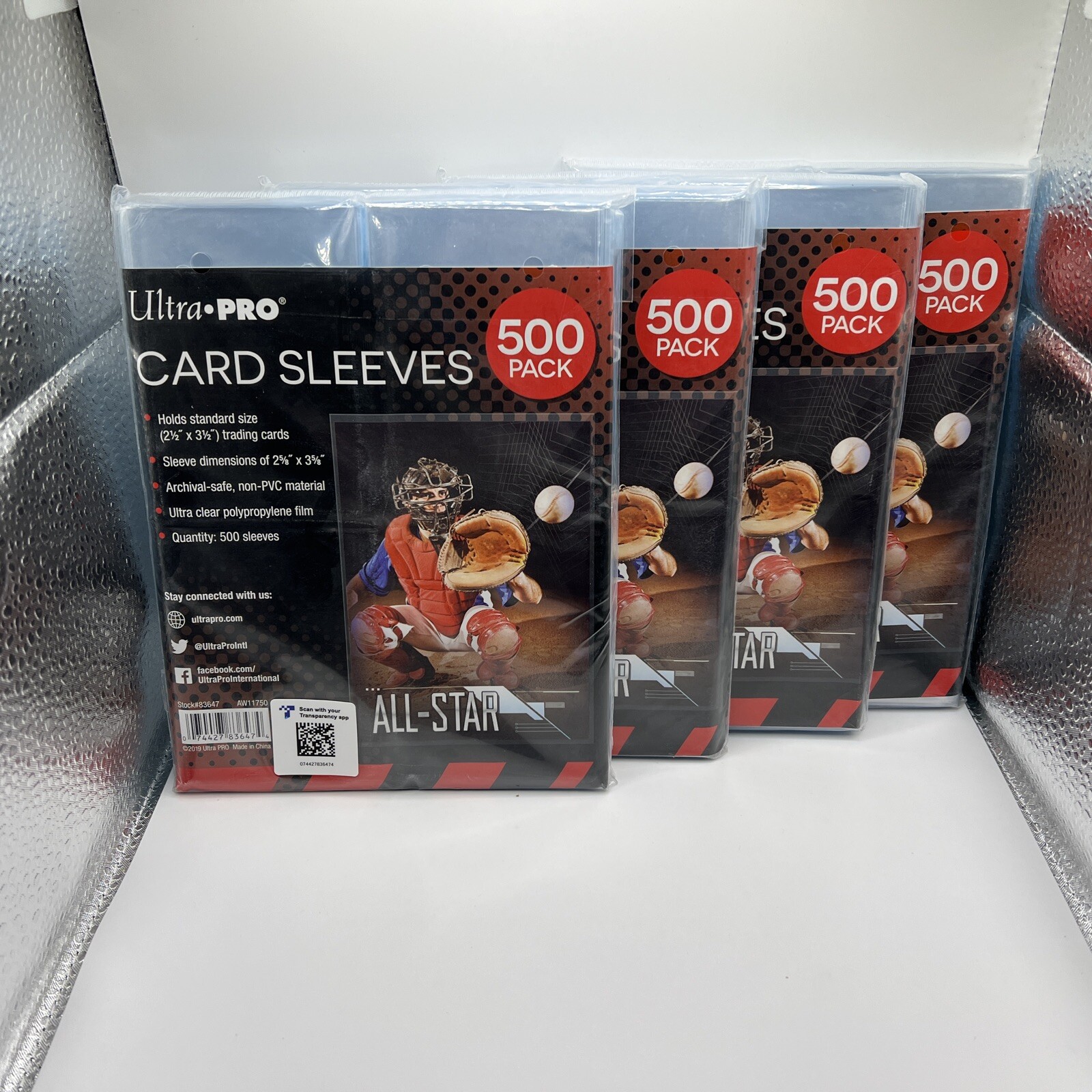 Ultra Pro Penny Card Soft Sleeves 4 Packs of 500 for Standard Cards, 2000 Total