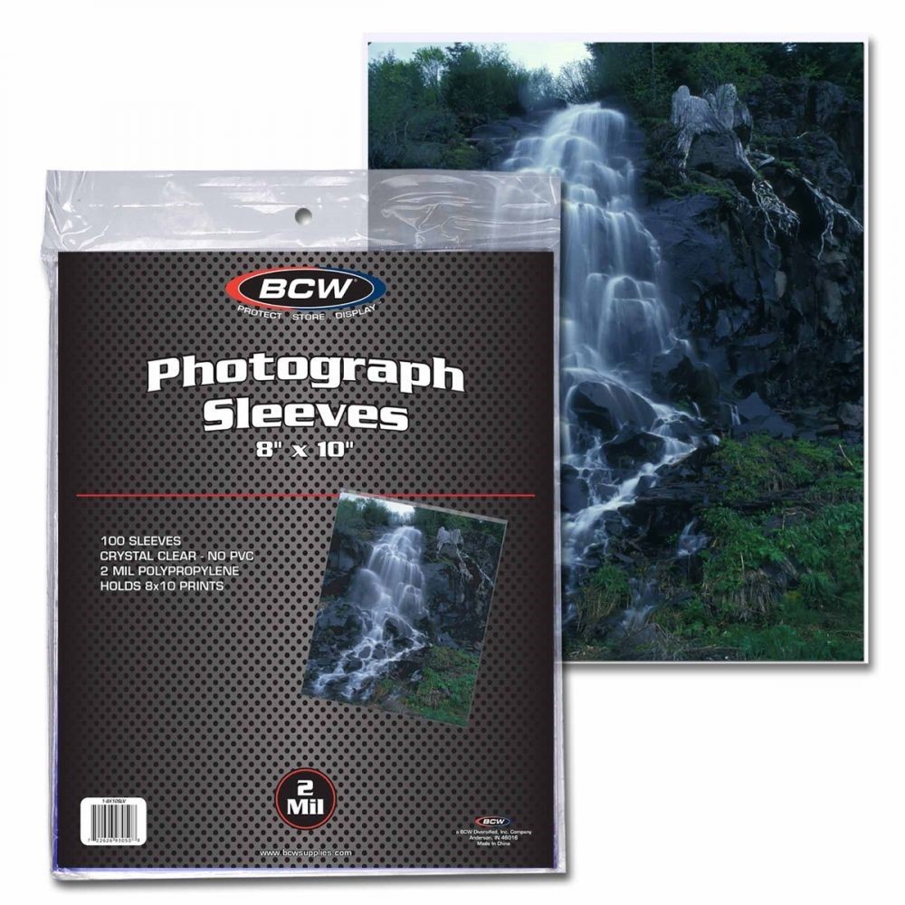 BCW 8×10 Photo Sleeves 100 Soft Poly Protectors 2 Mil Acid Free Safe Storage