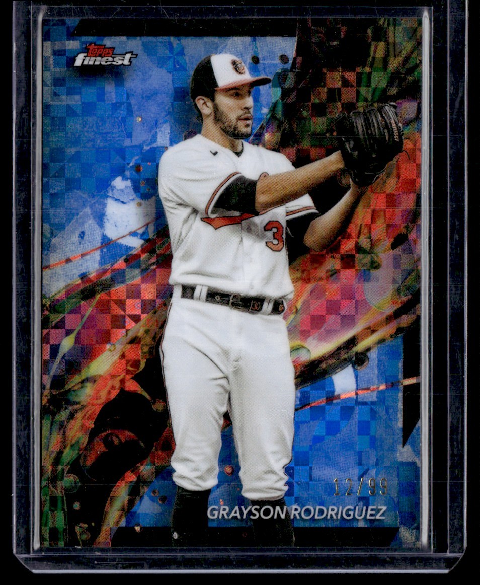 GRAYSON RODRIGUEZ 2023 TOPPS FINEST BLUE CHECKERBOARD REFRACTORS 12/99 BALTIMORE