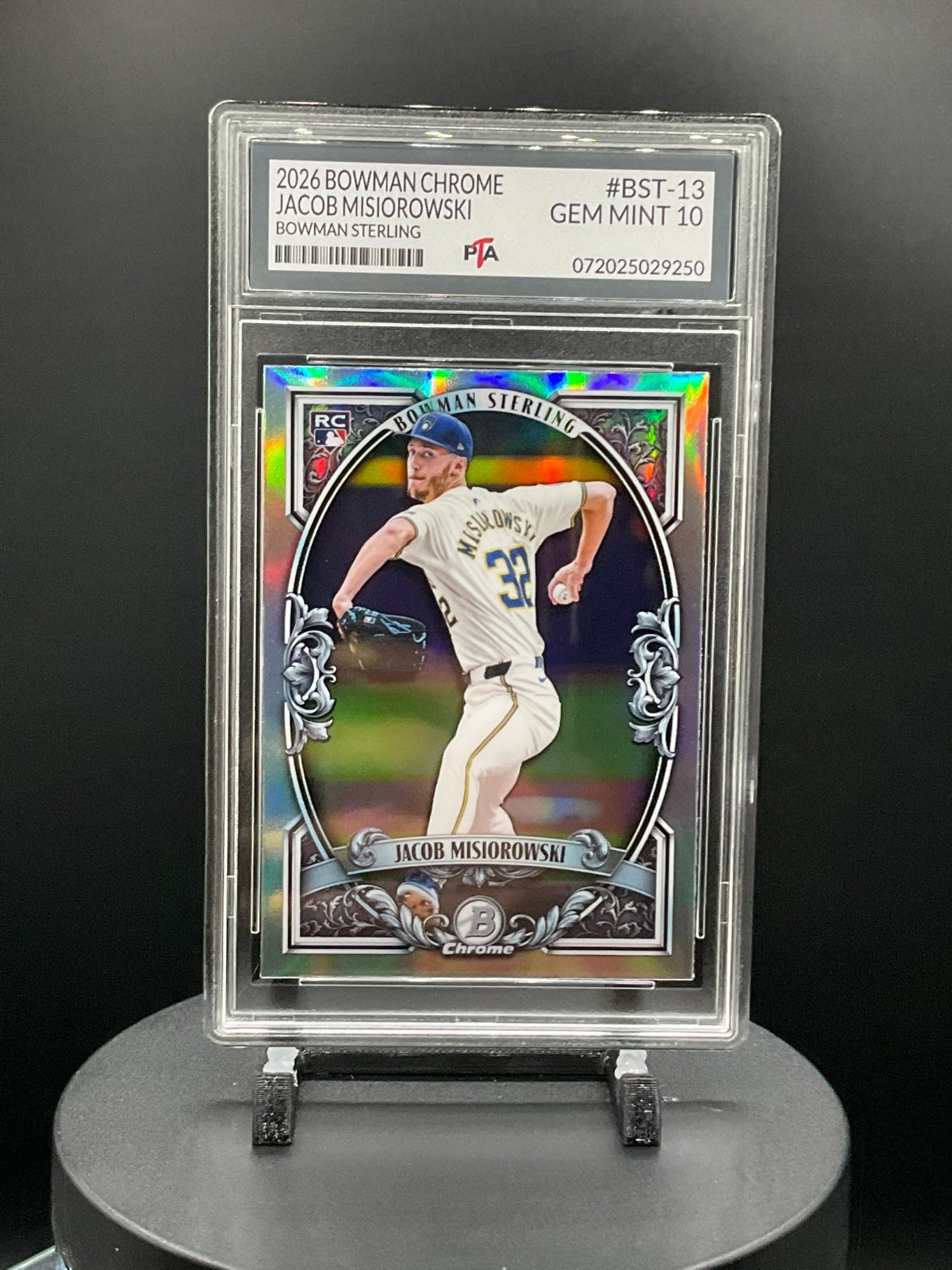2026 Bowman Chrome Jacob Misiorowski Bowman Sterling Rookie ~GEM MINT PTA 10🔥