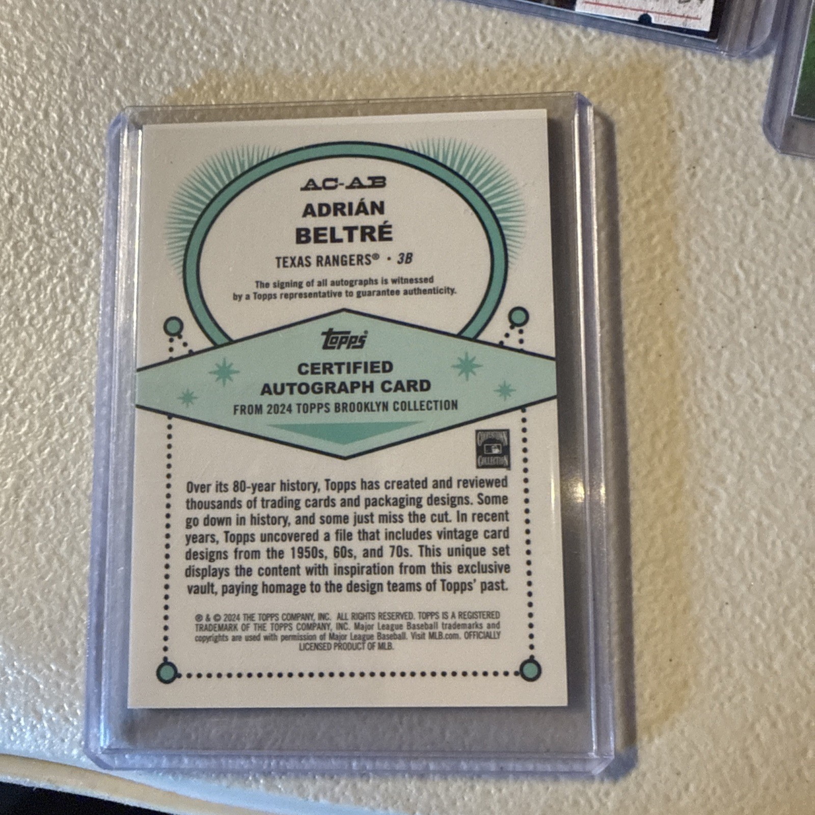 2024 Brooklyn Collection Black 69/75 Adrian Beltre Adrián Beltré Auto HOF 16wc